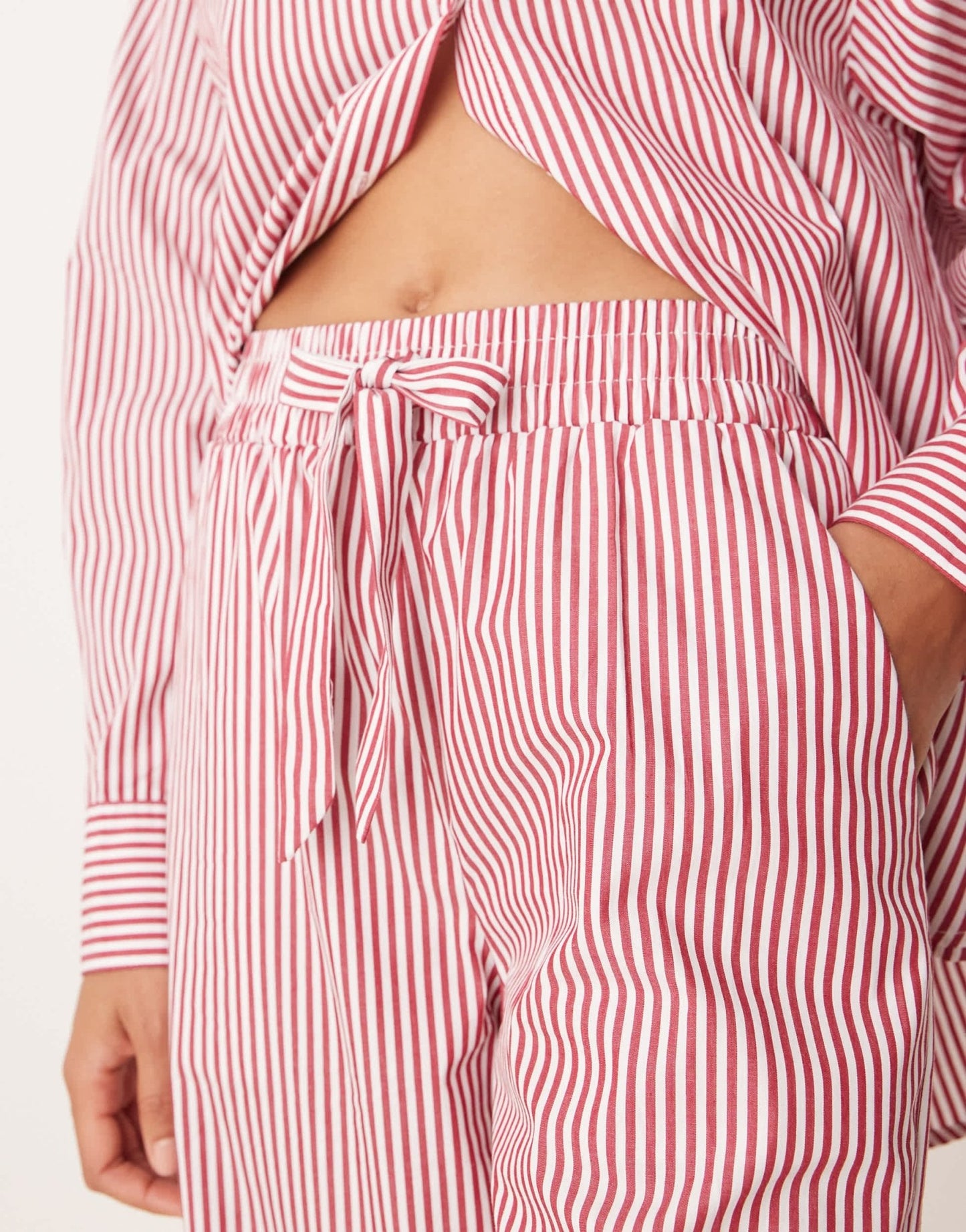 Glamorous pull on poplin trousers in red stripe co-ord - ASOS Sample Sale