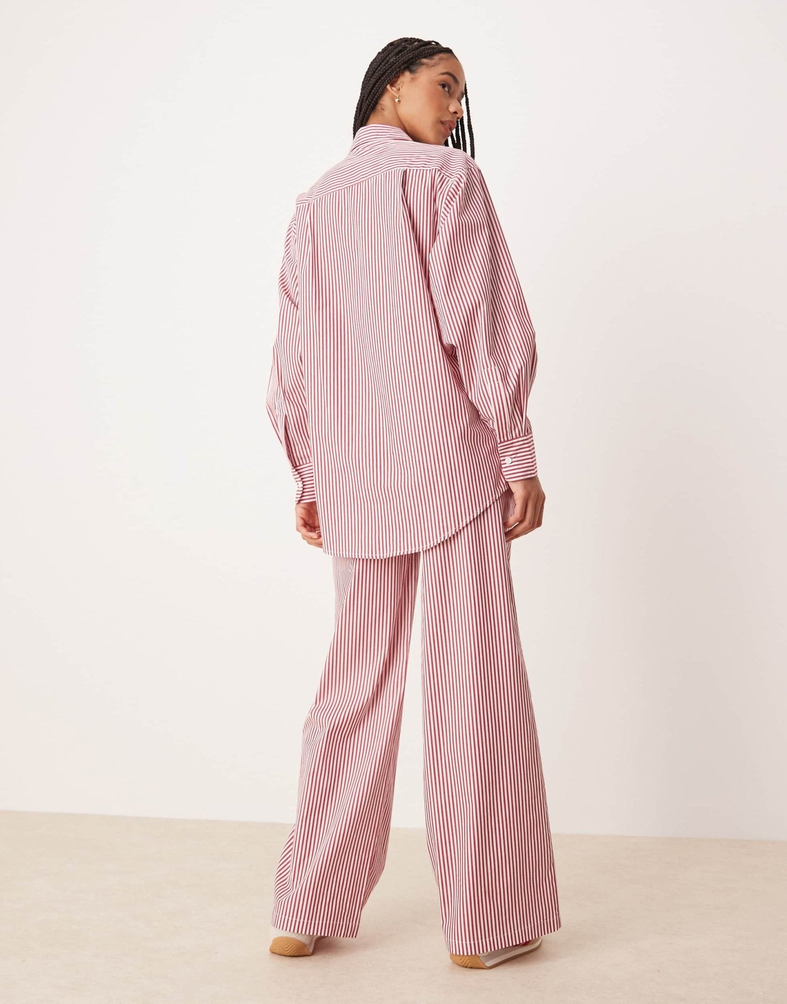 Glamorous pull on poplin trousers in red stripe co-ord - ASOS Sample Sale