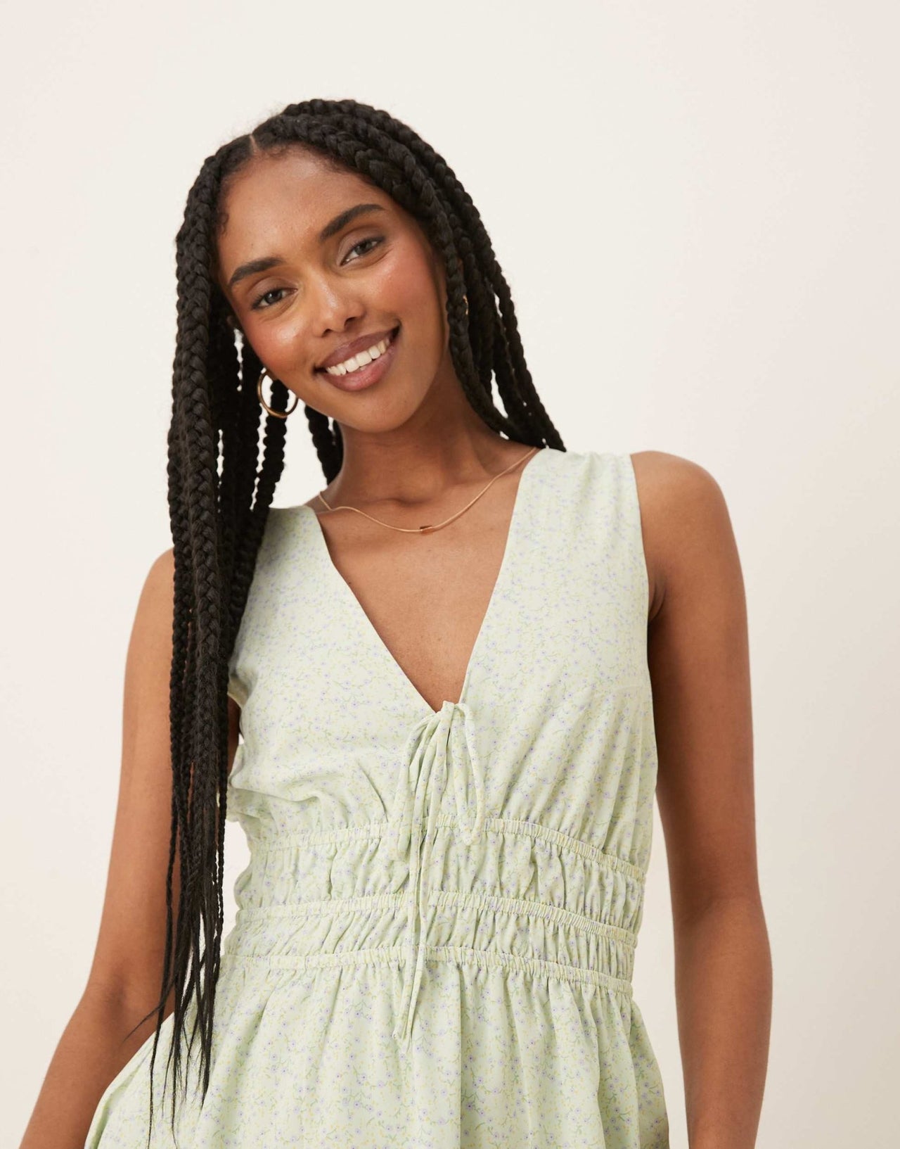 Glamorous ruched strap mini dress in dtisy floral - ASOS Sample Sale
