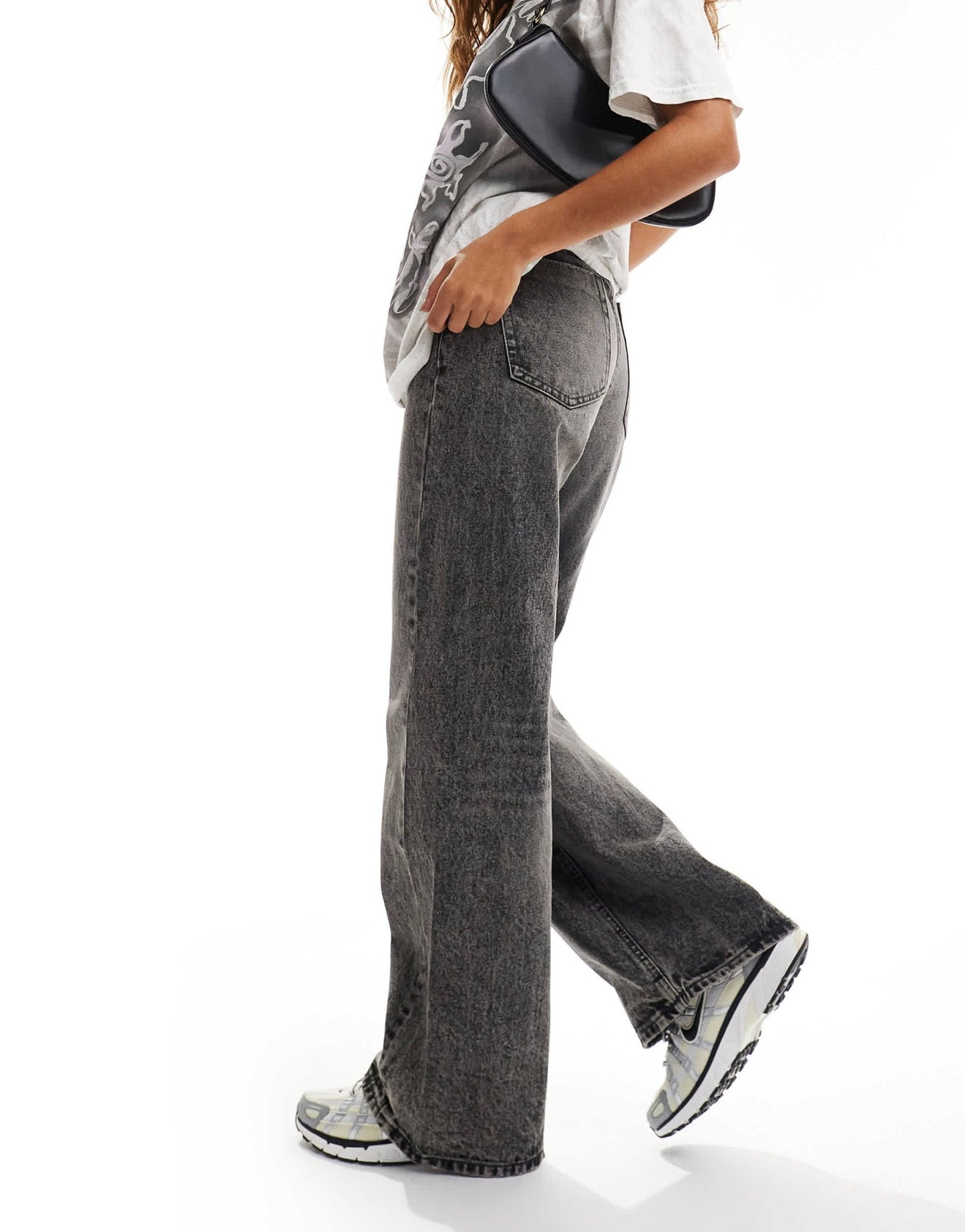 Glamorous straight leg mid rise jeans in dirty grey denim - ASOS Sample Sale