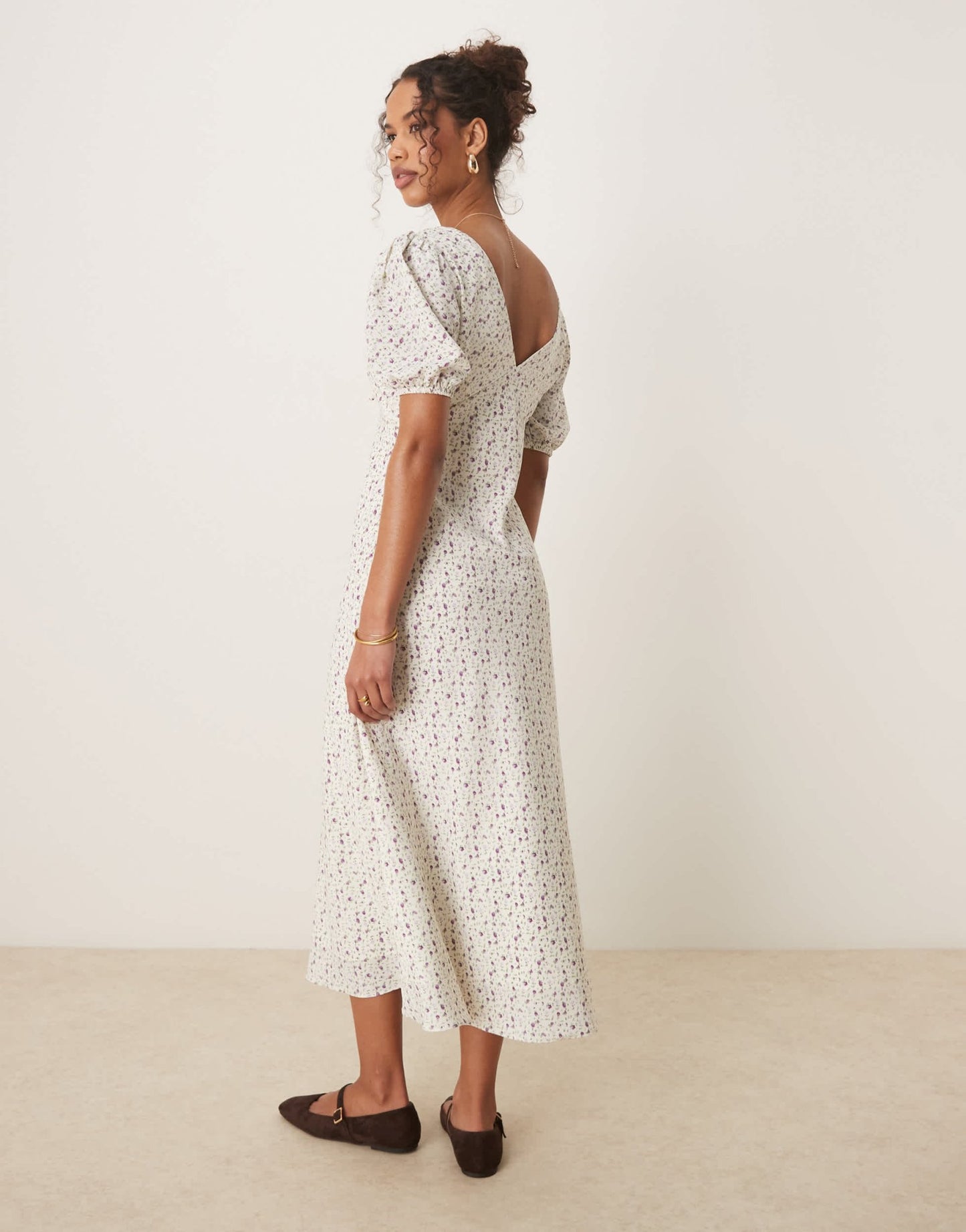 Glamorous v neck tie front maxi dress in lilac floral - ASOS Sample Sale