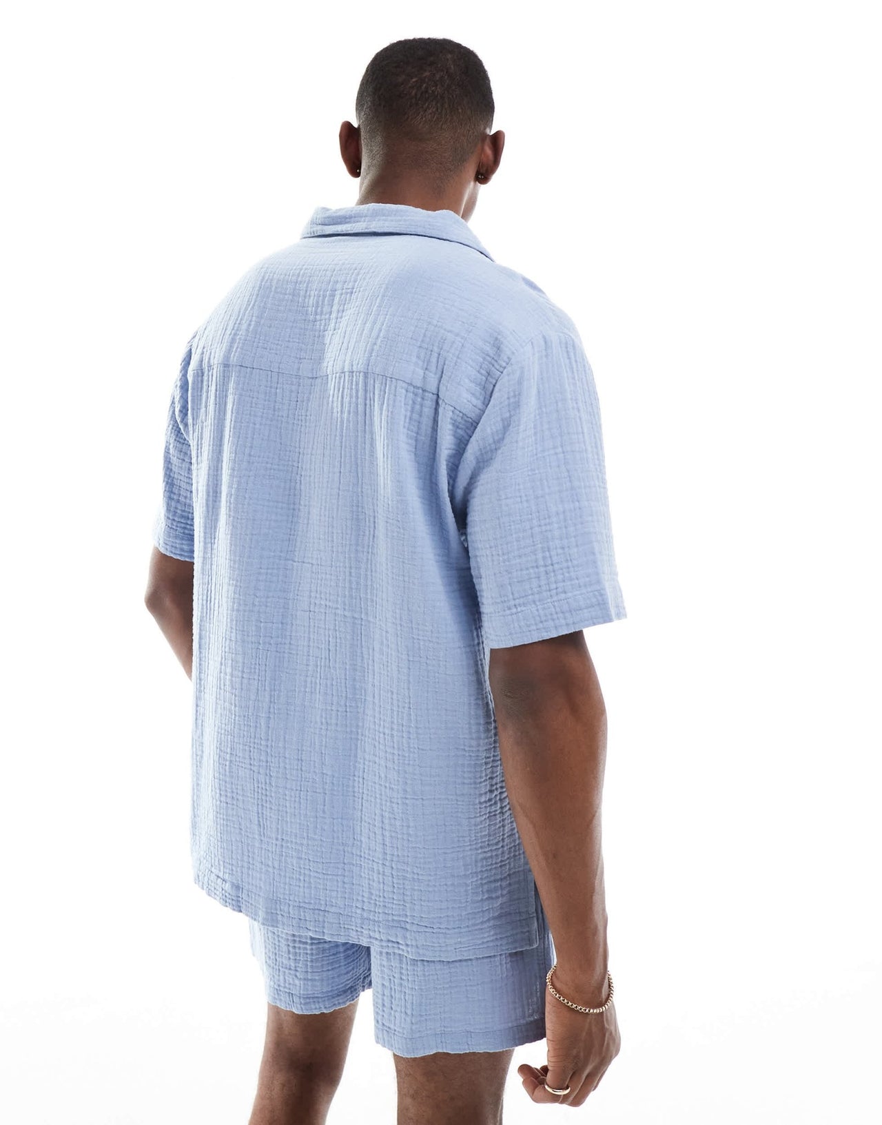 Goldsboro pocketed revere shirt in blue - ASOS Sample Sale