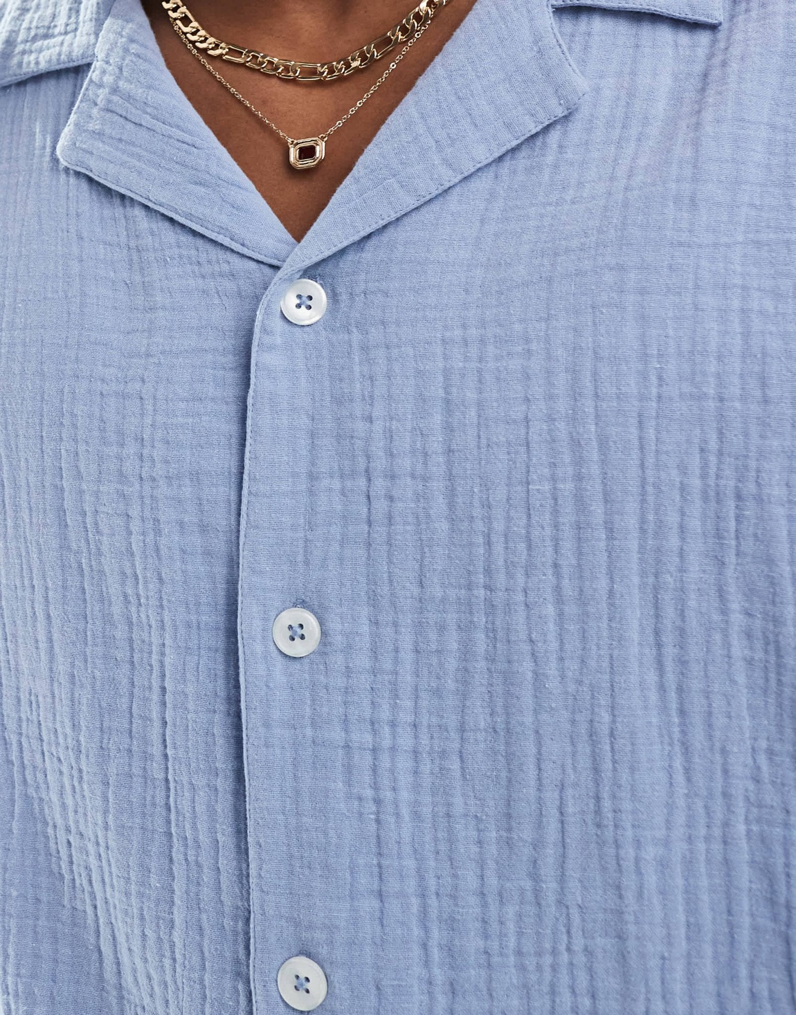 Goldsboro pocketed revere shirt in blue - ASOS Sample Sale