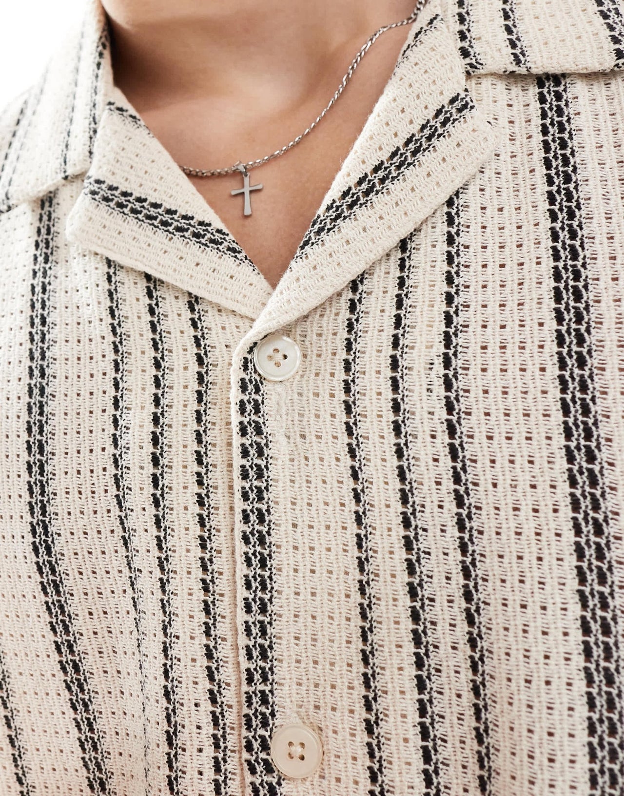 Goldsboro revere textured stripe shirt in multi - ASOS Sample Sale