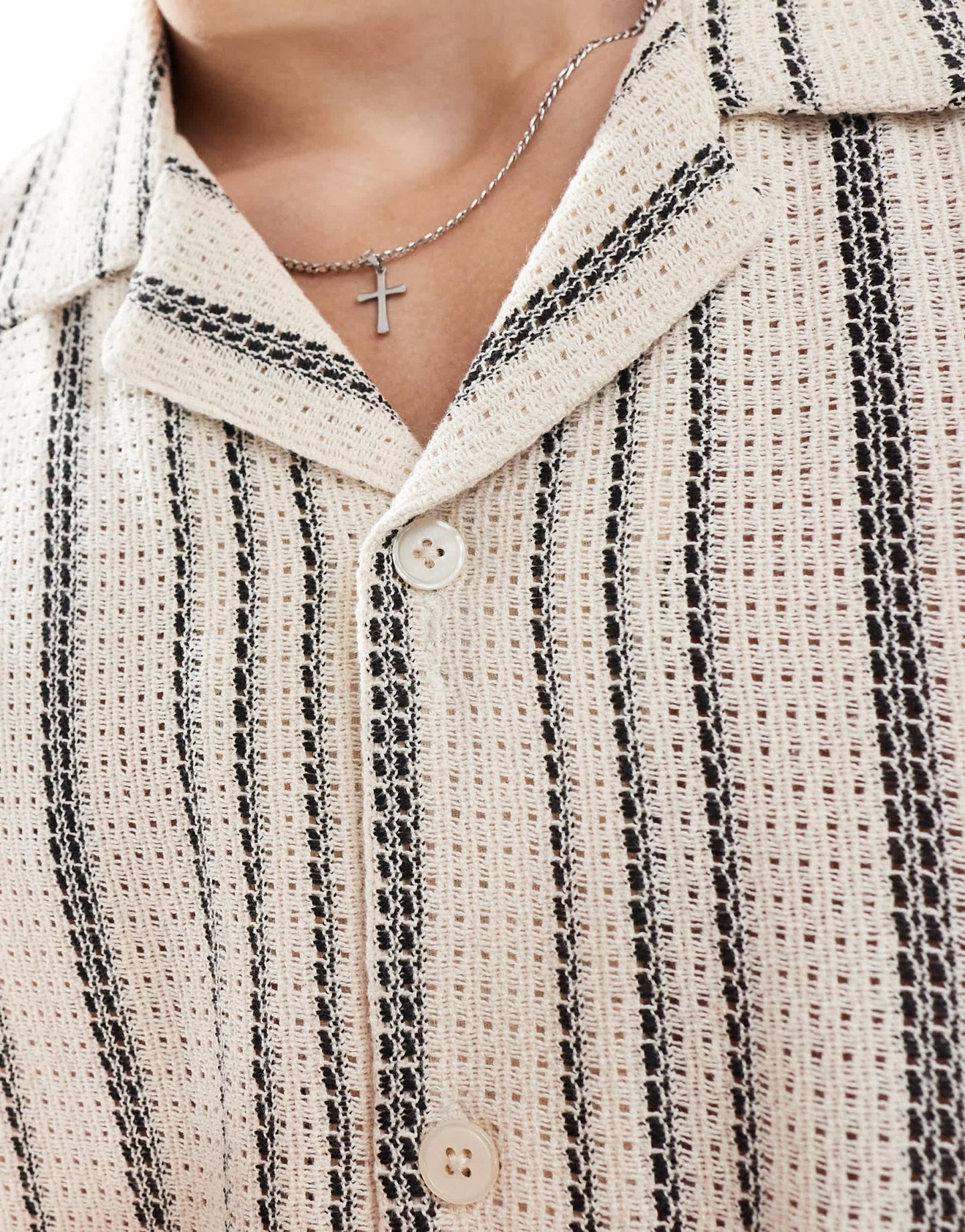 Goldsboro revere textured stripe shirt in multi - ASOS Sample Sale