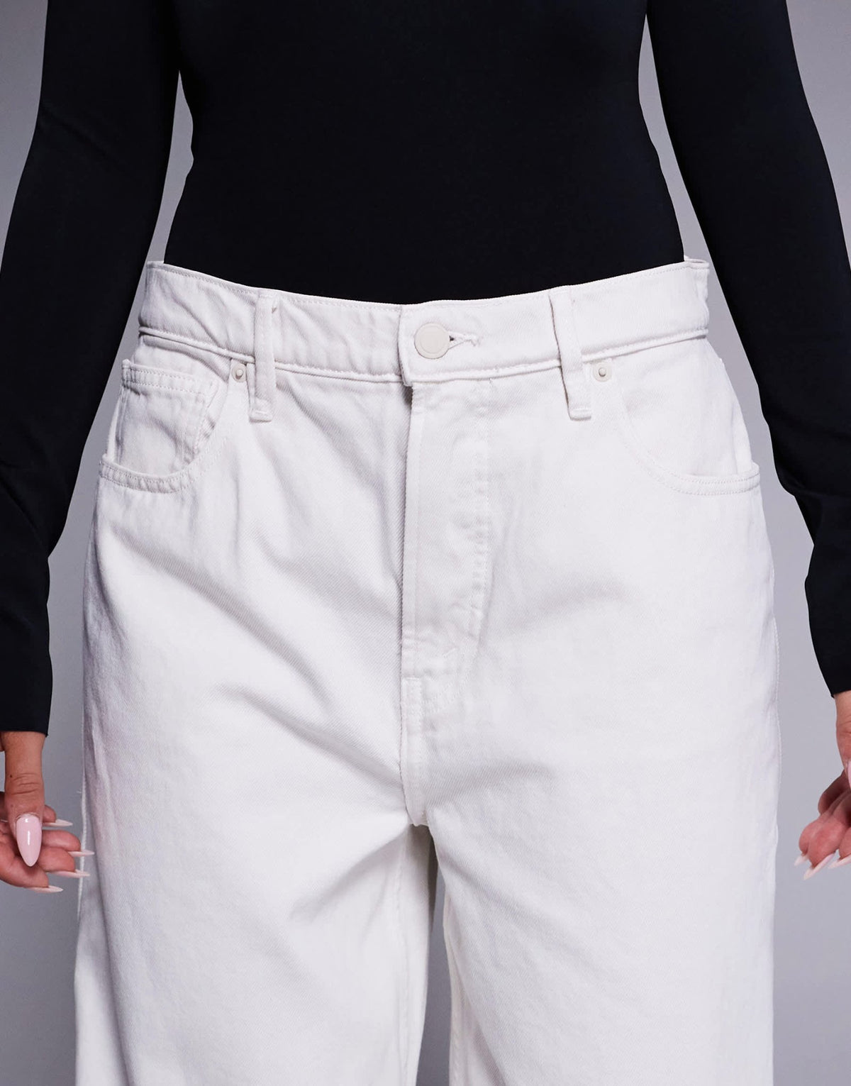 Good American good standard baggy jeans in cloud white - ASOS Sample Sale