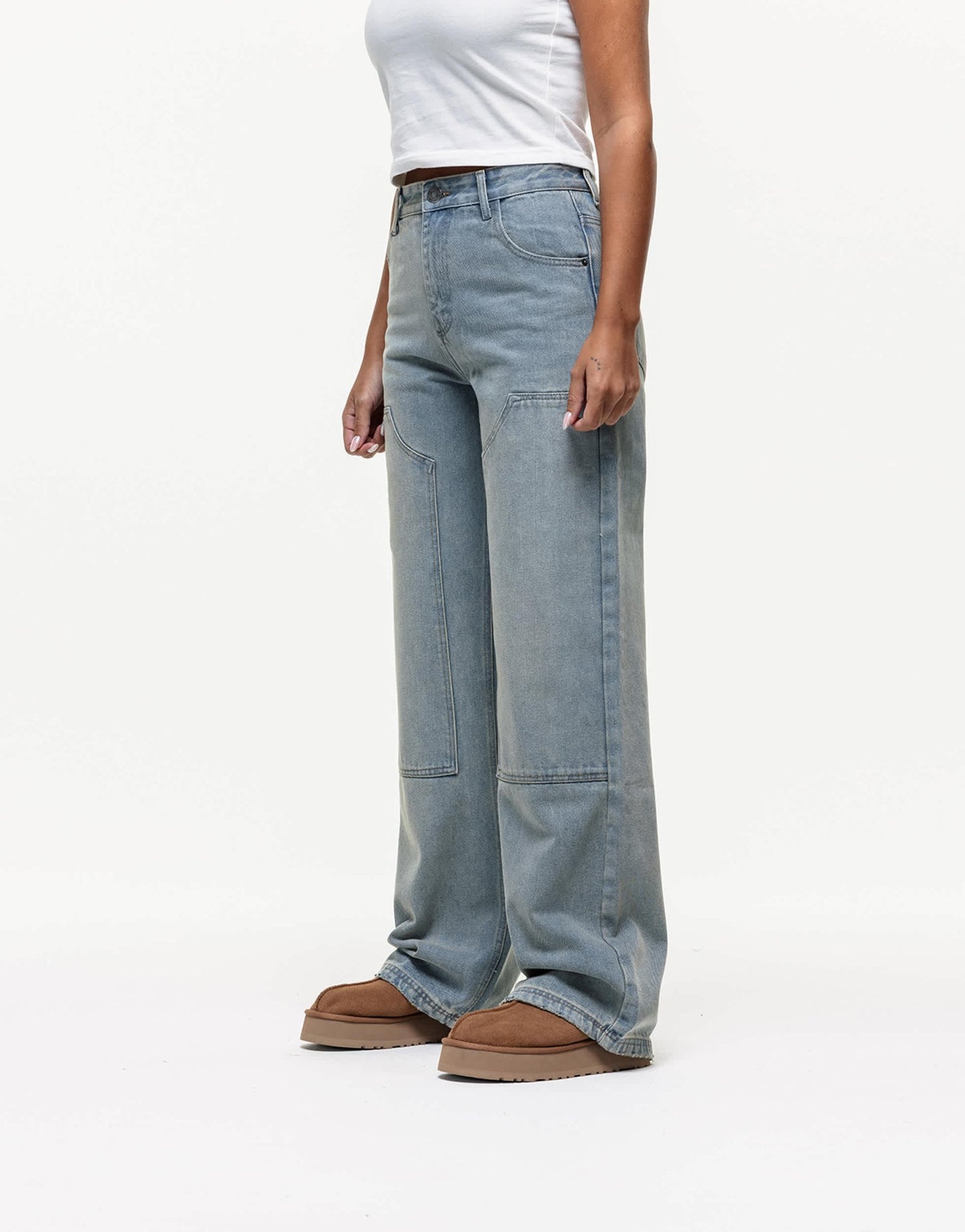 Good For Nothing carpenter denim jeans in sand blue wash - ASOS Sample Sale