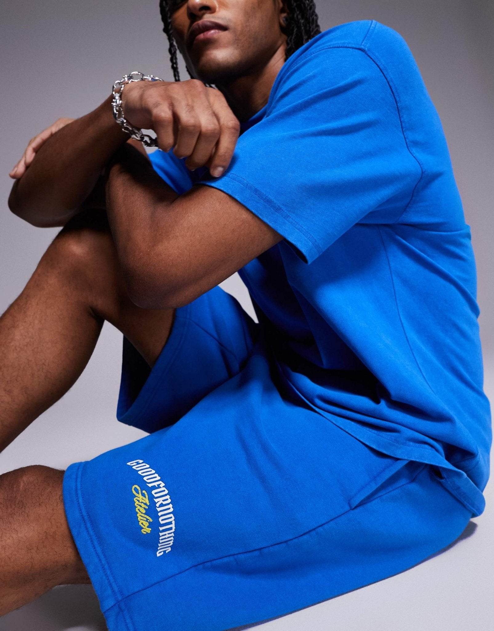 Good For Nothing co-ord logo shorts in blue - ASOS Sample Sale