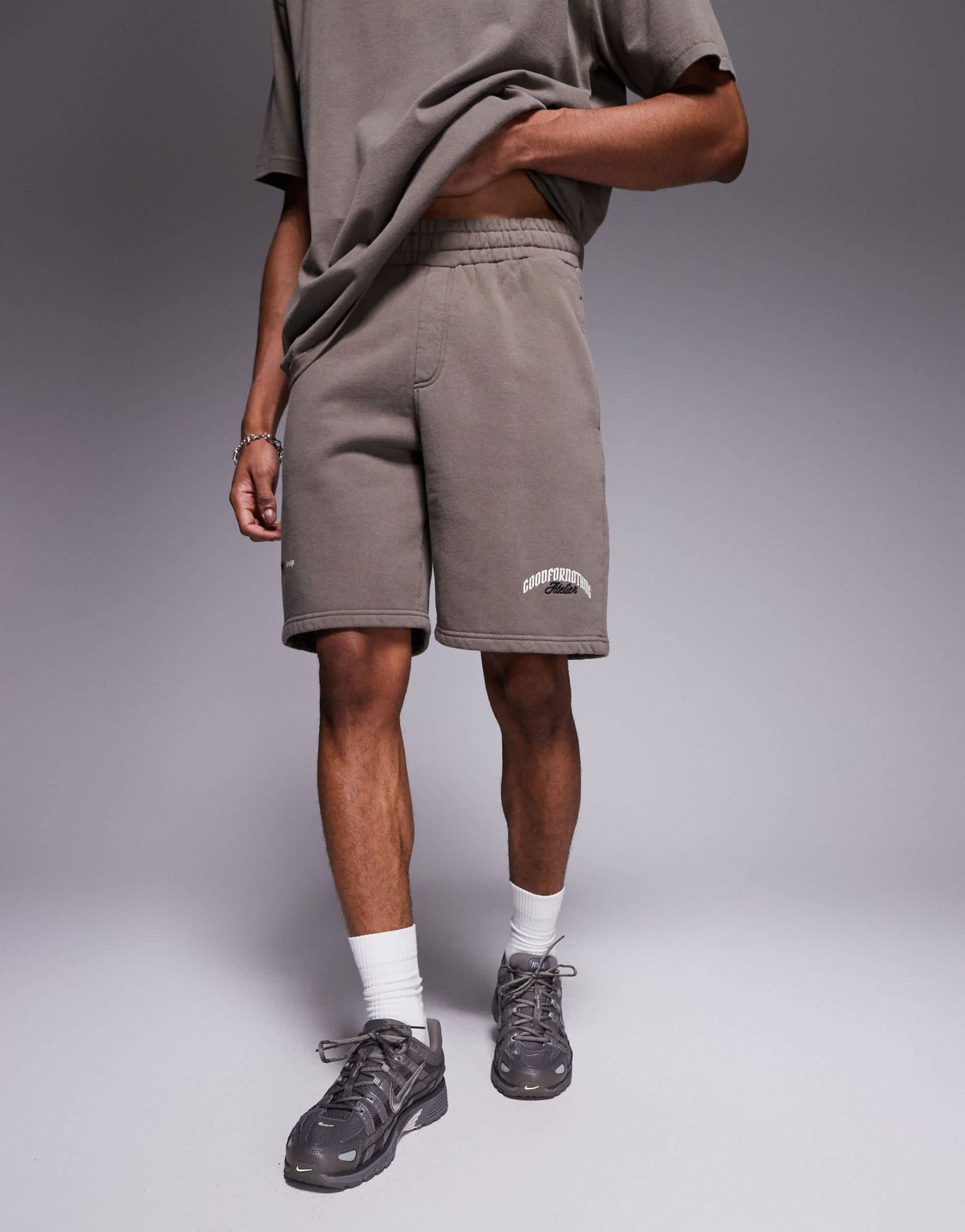 Good For Nothing co-ord logo shorts in taupe - ASOS Sample Sale