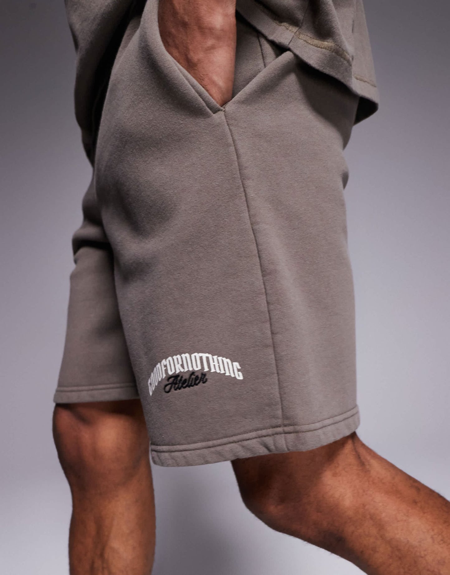 Good For Nothing co-ord logo shorts in taupe - ASOS Sample Sale