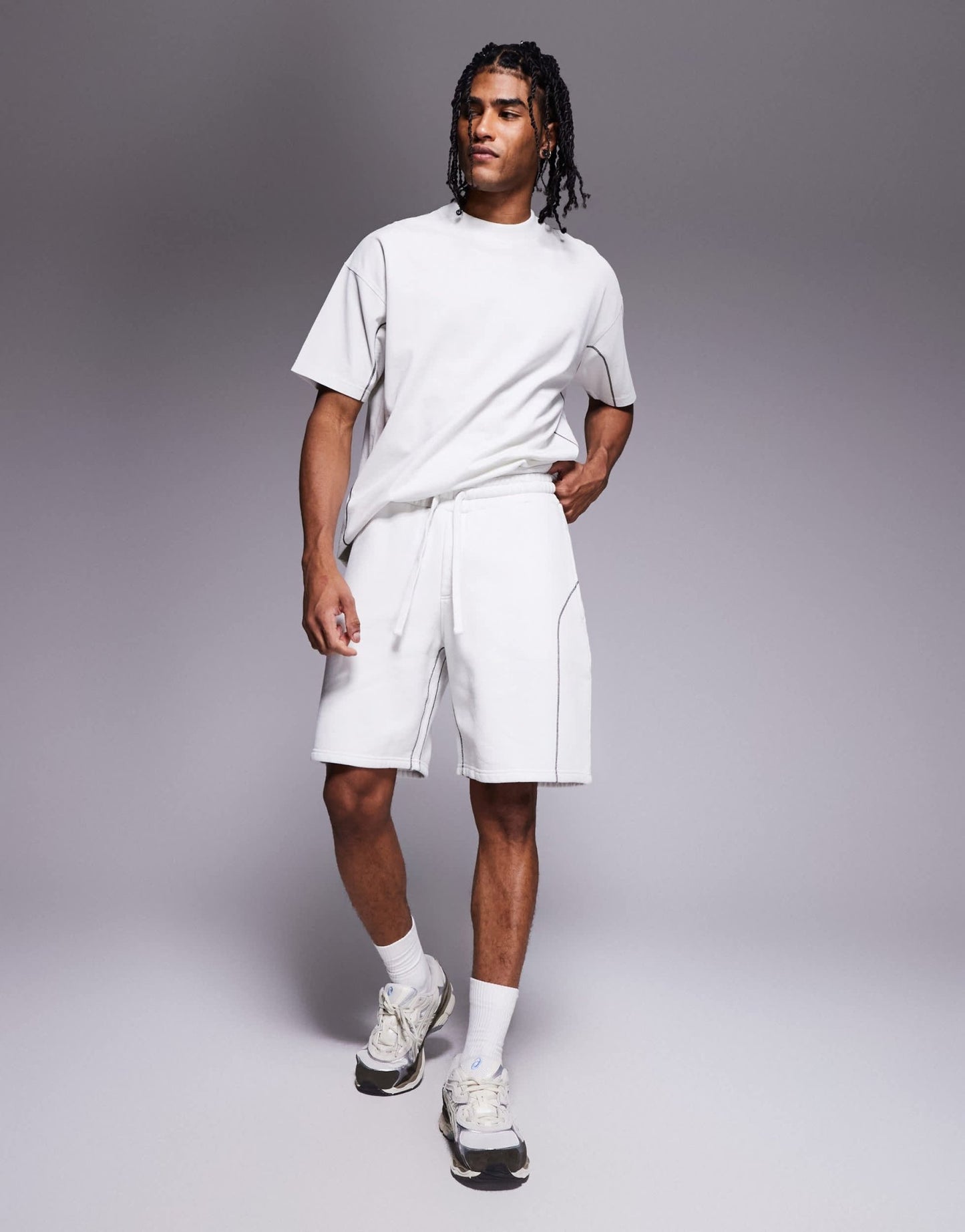 Good For Nothing co-ord seam detail jersey shorts in light grey - ASOS Sample Sale