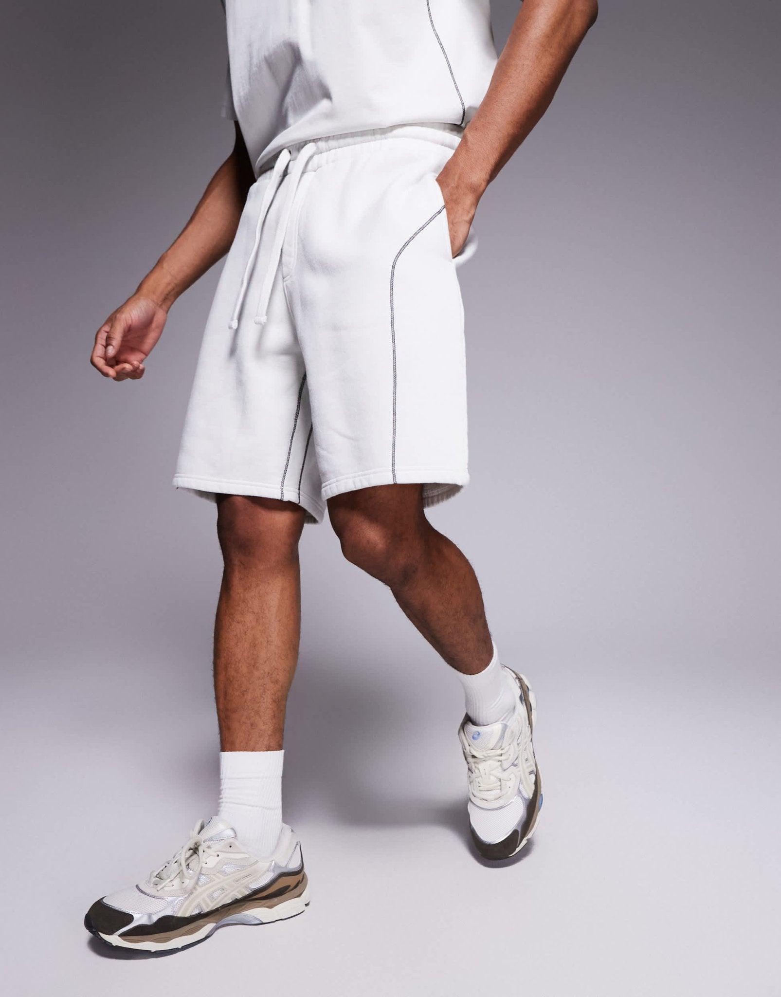 Good For Nothing co-ord seam detail jersey shorts in light grey - ASOS Sample Sale