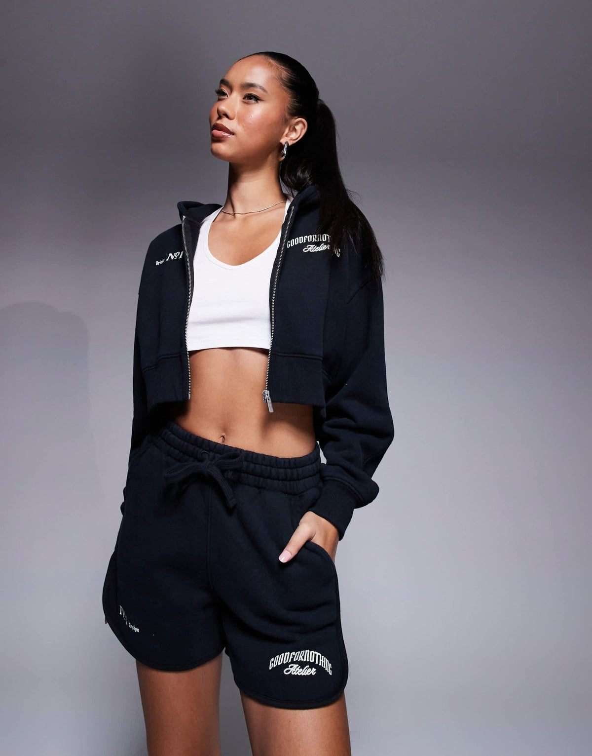 Good For Nothing co-ord sweat logo shorts in black - ASOS Sample Sale