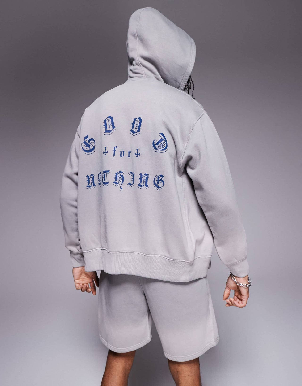 Good For Nothing co-ord zip up hoodie with back print in grey - ASOS Sample Sale