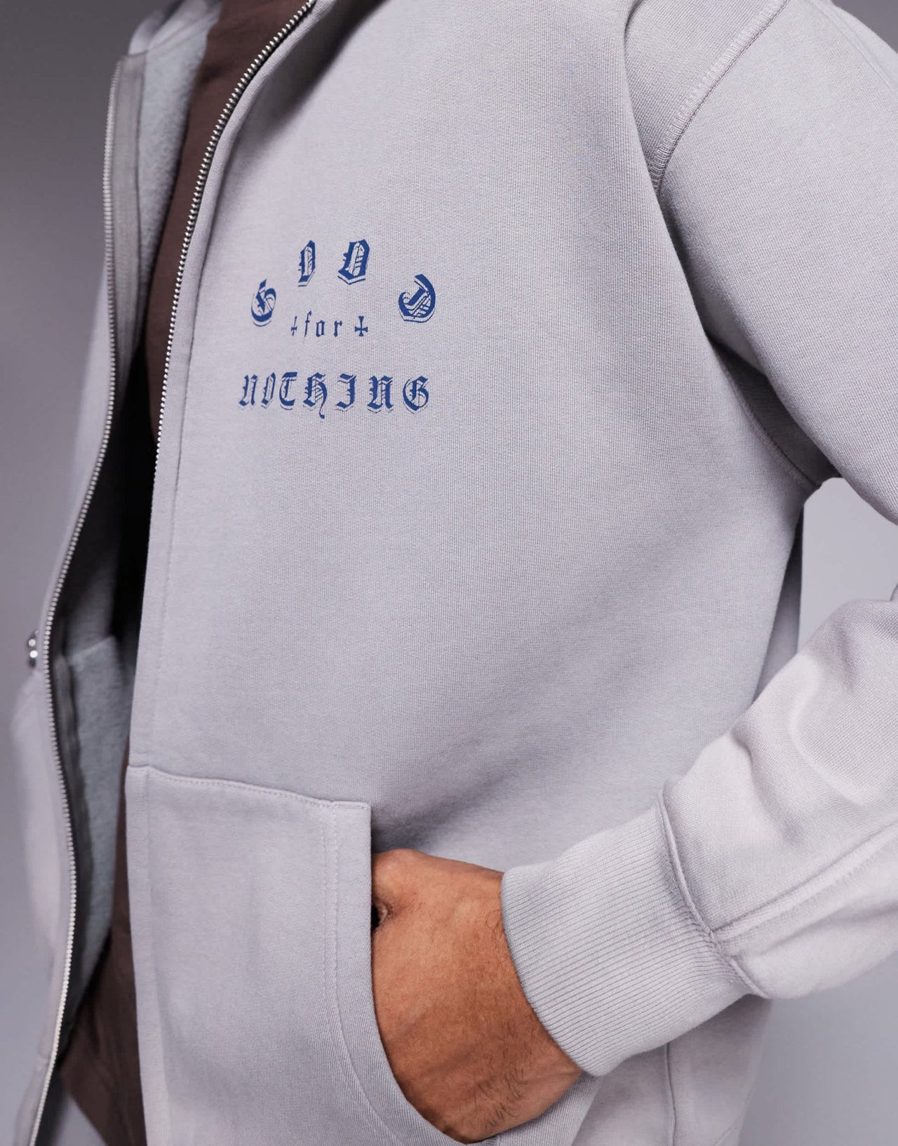 Good For Nothing co-ord zip up hoodie with back print in grey - ASOS Sample Sale
