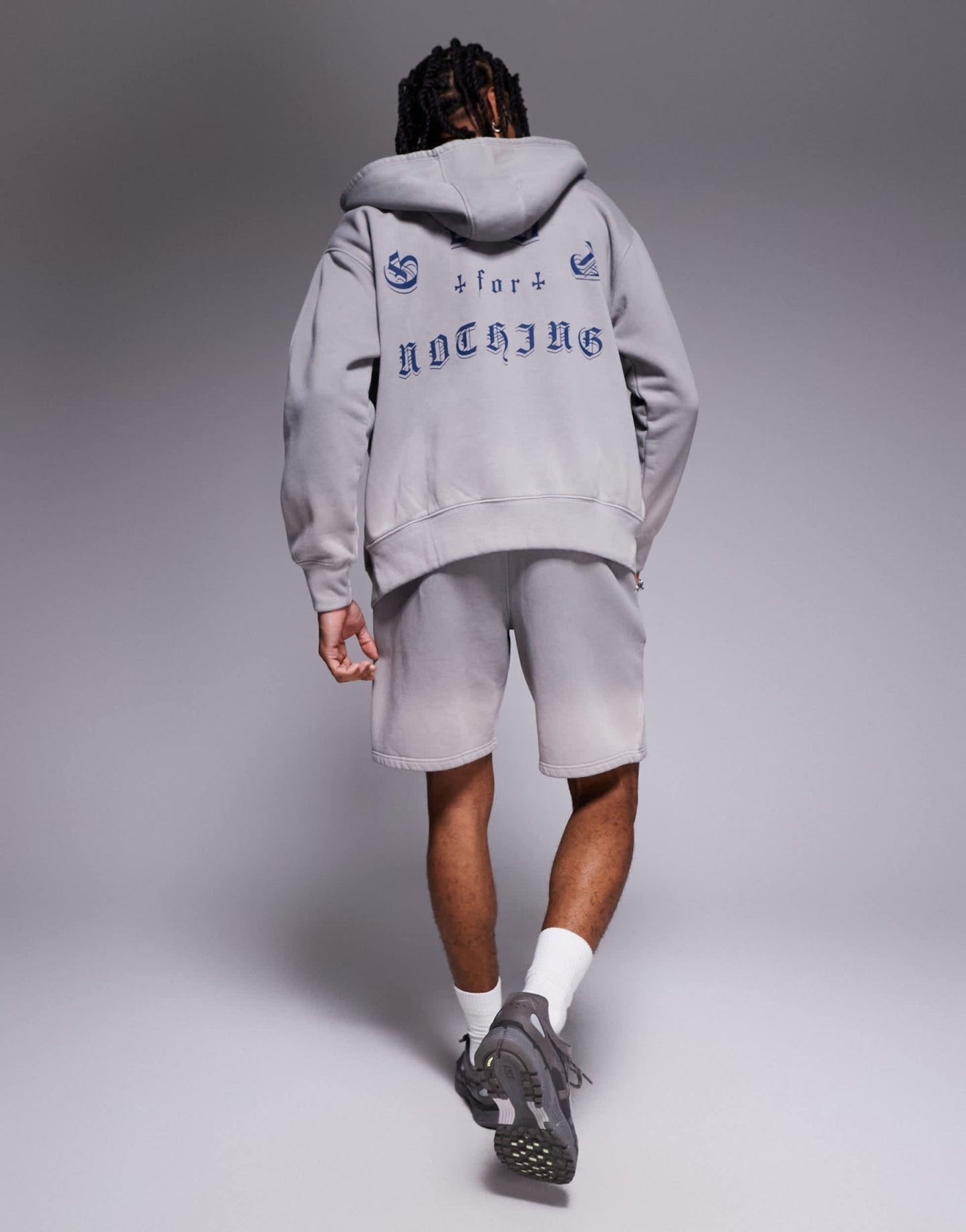 Good For Nothing co-ord zip up hoodie with back print in grey - ASOS Sample Sale