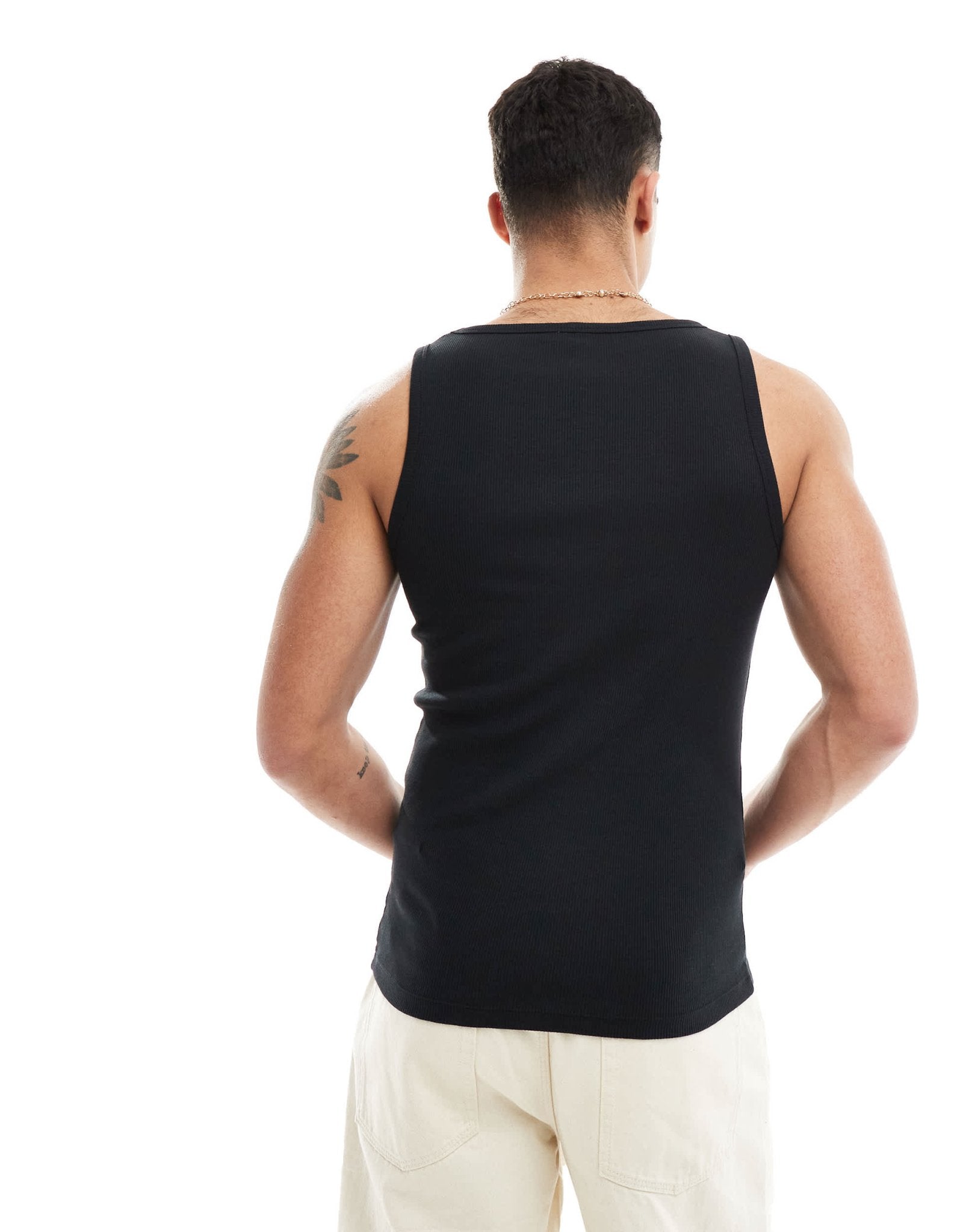 Good For Nothing ribbed branded vest in black - ASOS Sample Sale