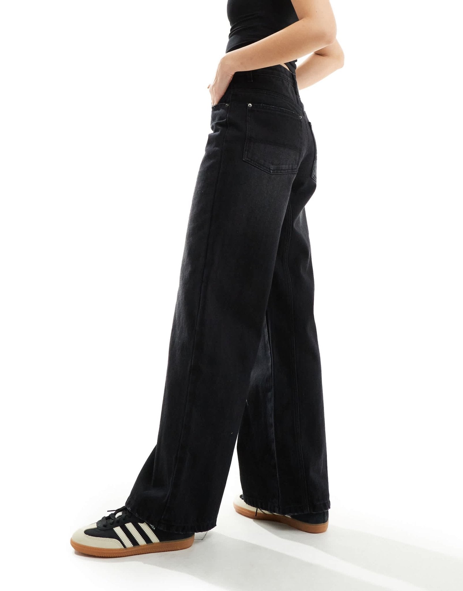 Good For Nothing wide leg jeans in vintage black - ASOS Sample Sale