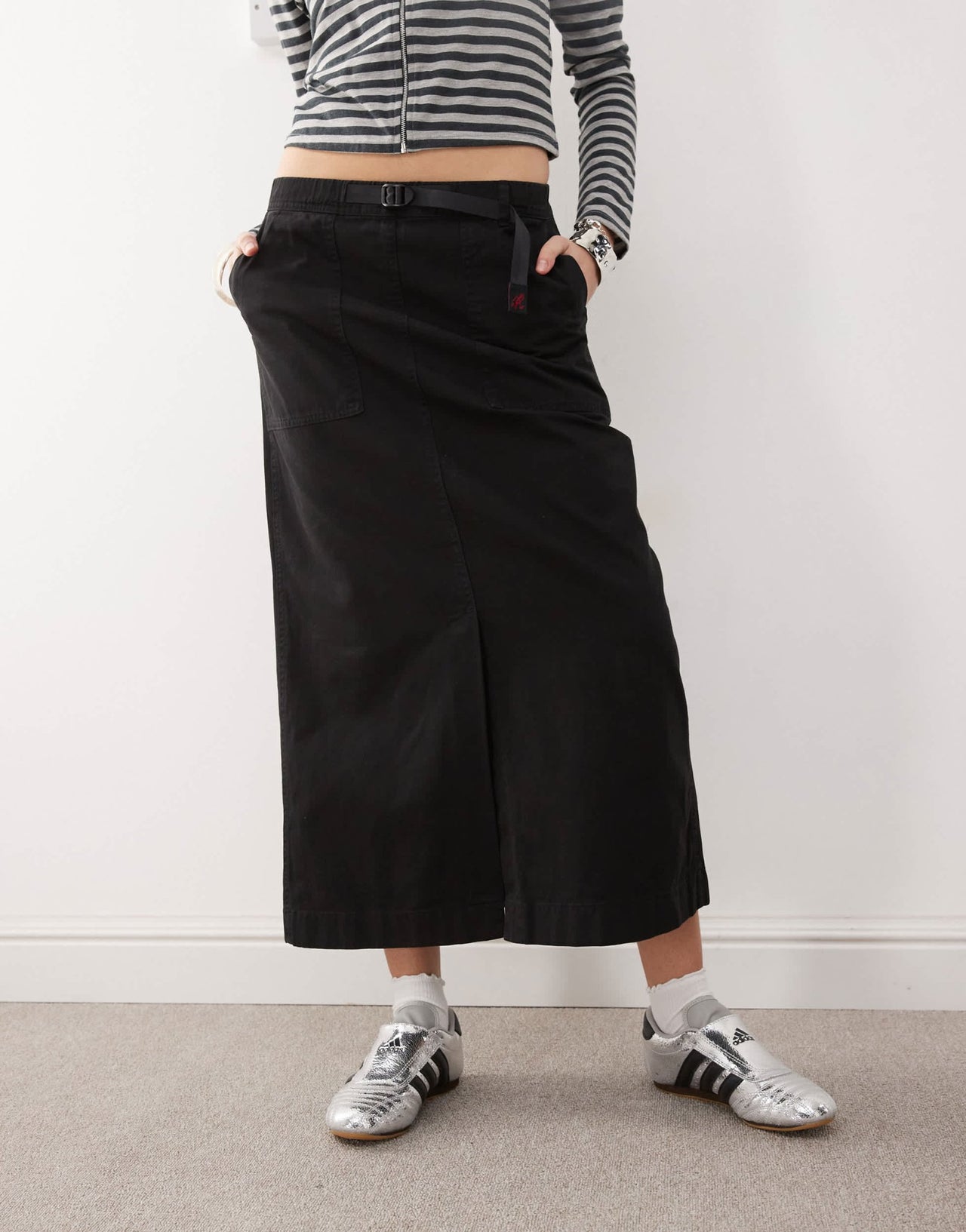 Gramicci baker midi skirt in black - ASOS Sample Sale
