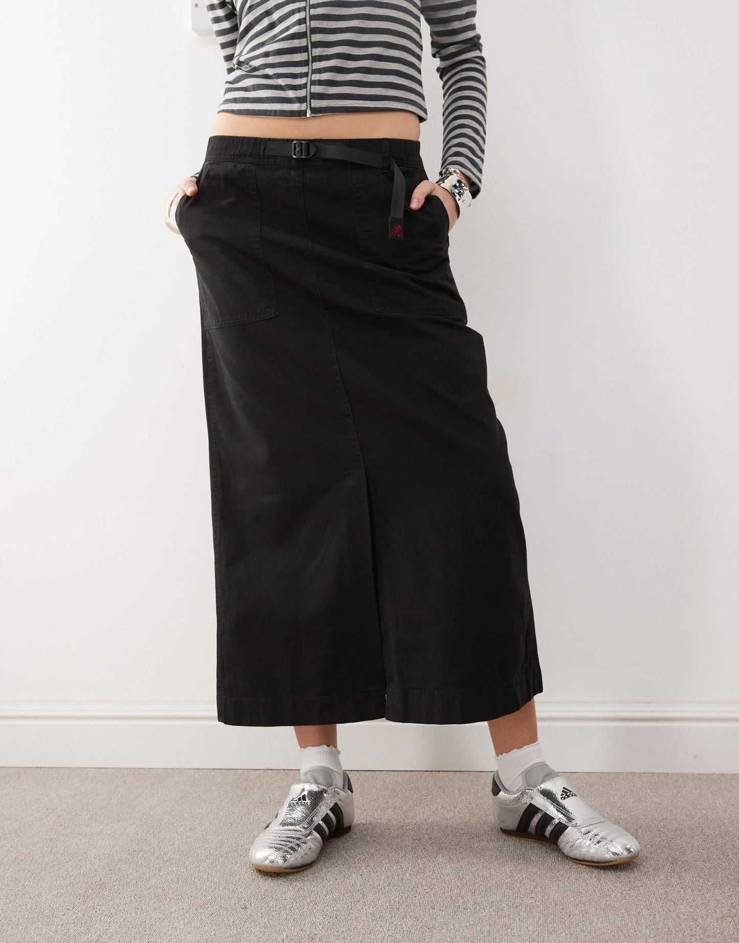 Gramicci baker midi skirt in black - ASOS Sample Sale