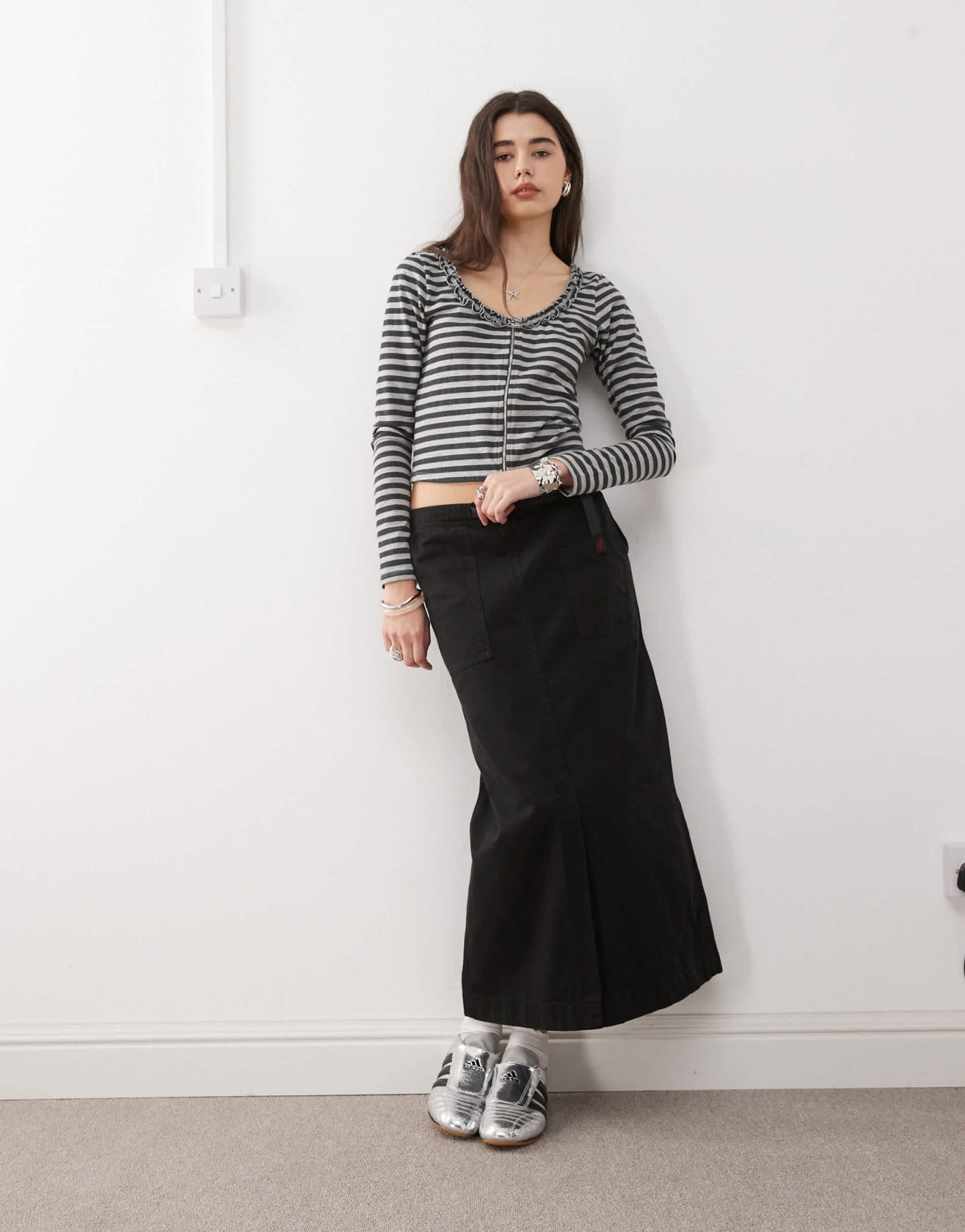 Gramicci baker midi skirt in black - ASOS Sample Sale