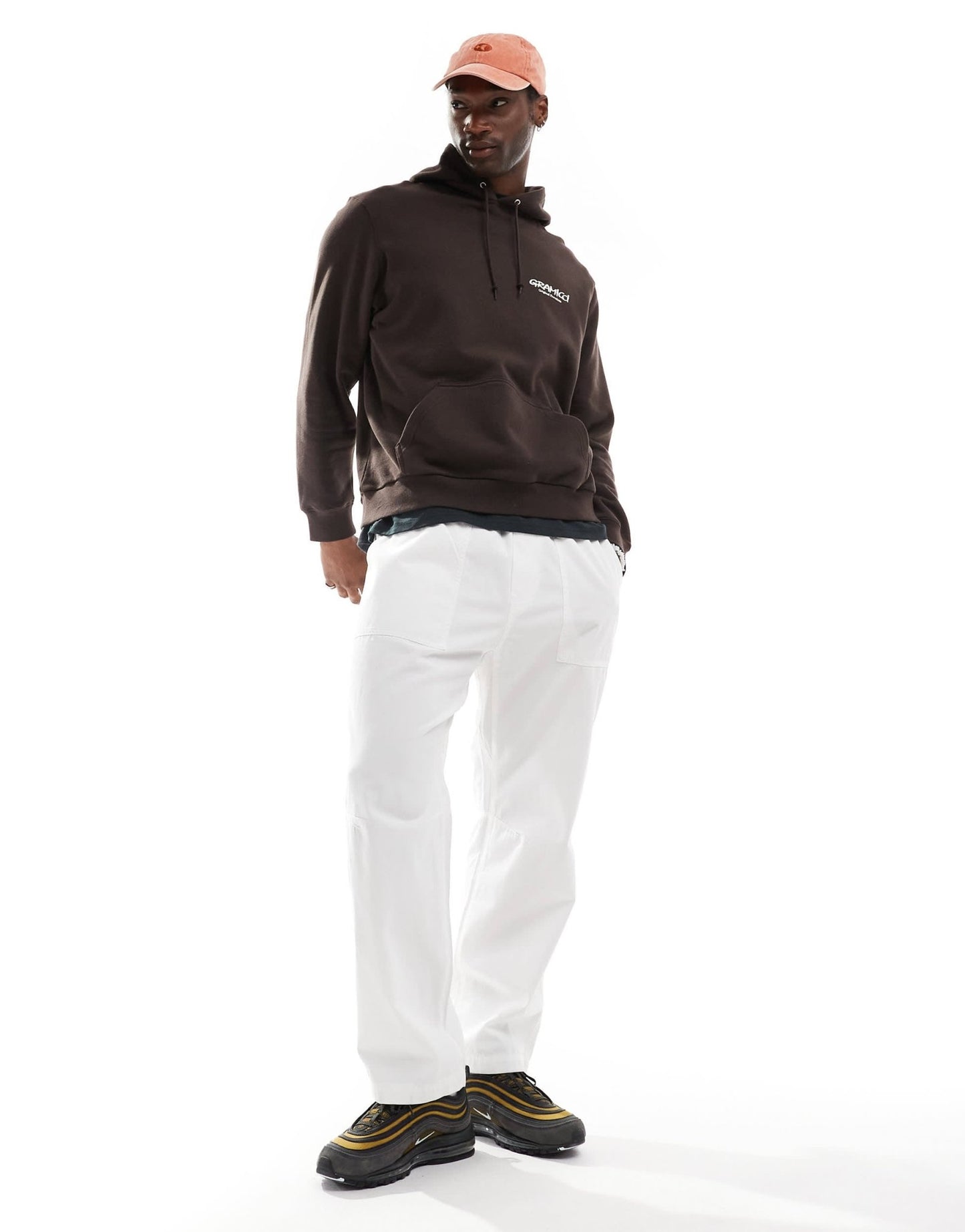 Gramicci original freedom graphic hoodie in dark brown - ASOS Sample Sale