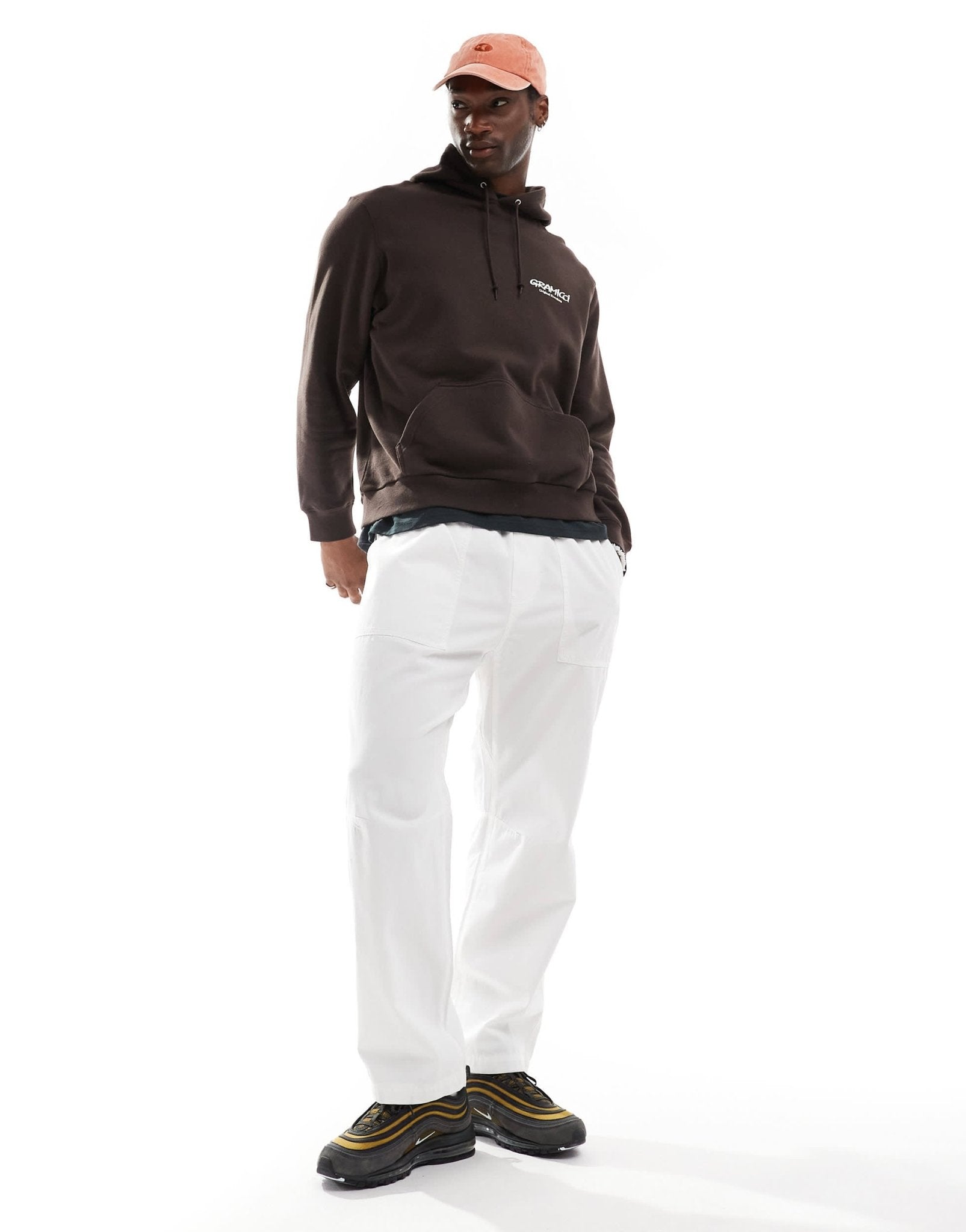 Gramicci original freedom graphic hoodie in dark brown - ASOS Sample Sale