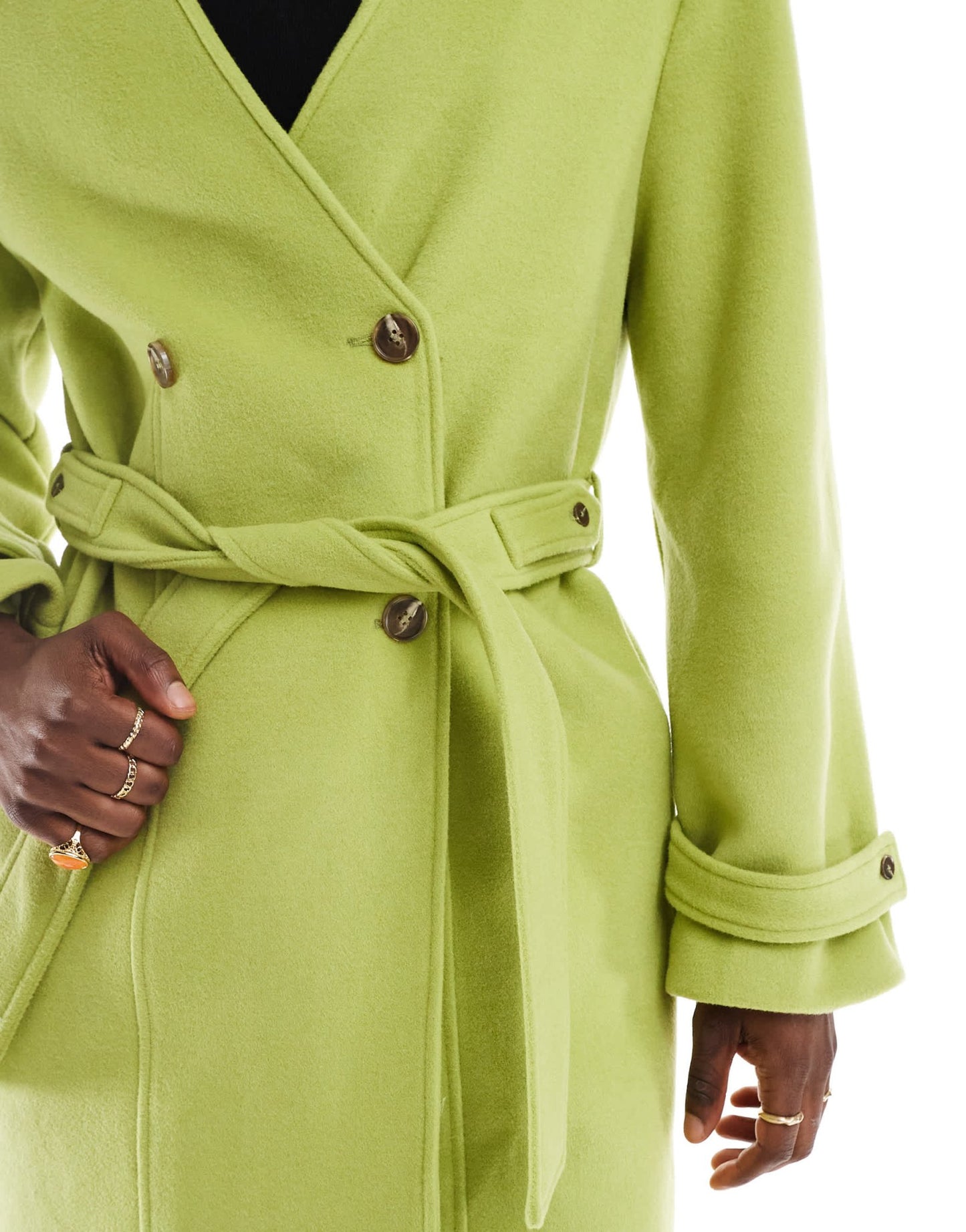Heathe unisex Adisa wool coat in lime - ASOS Sample Sale