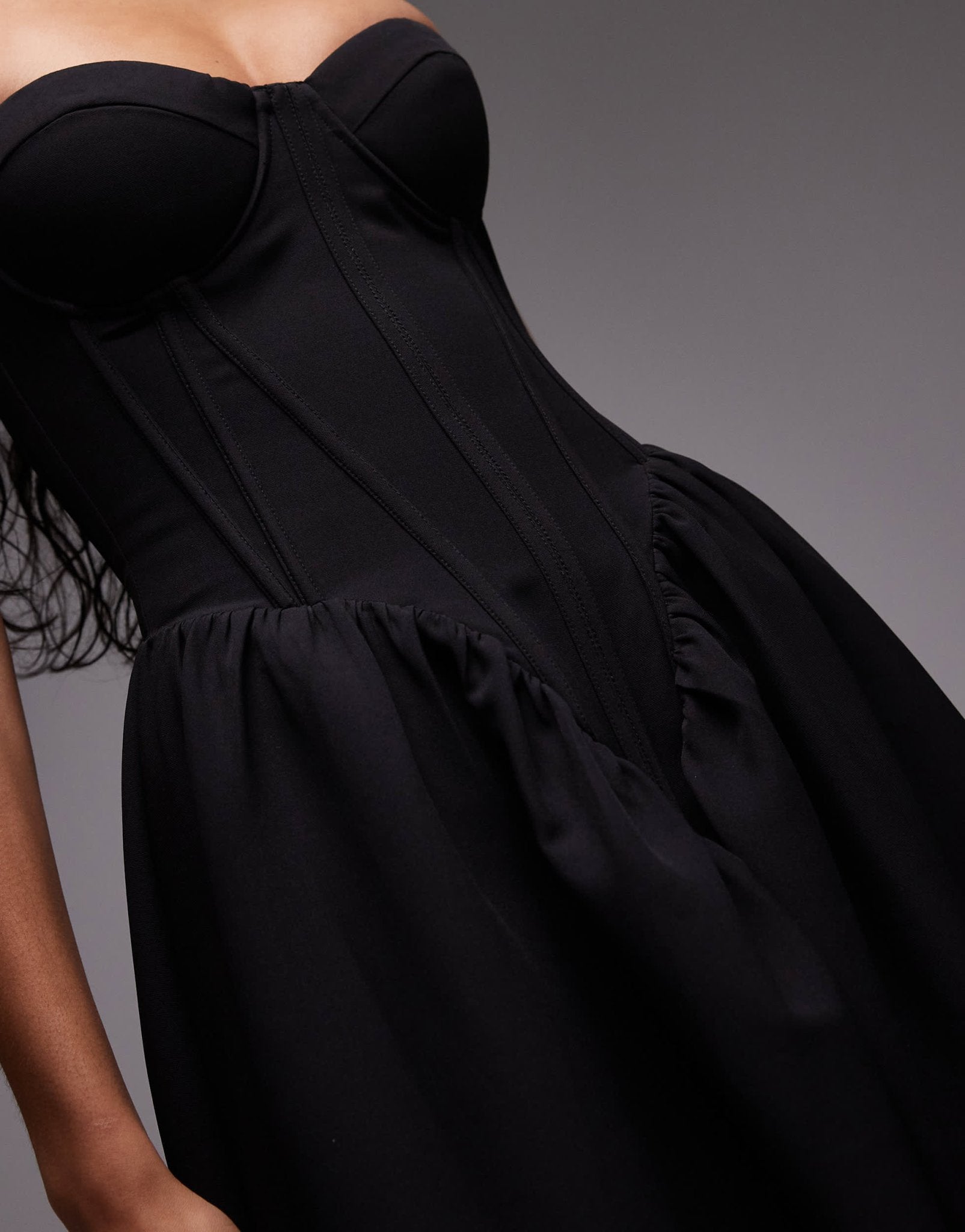 Heiress Beverly Hills bandeau corset detail maxi dress in black - ASOS Sample Sale