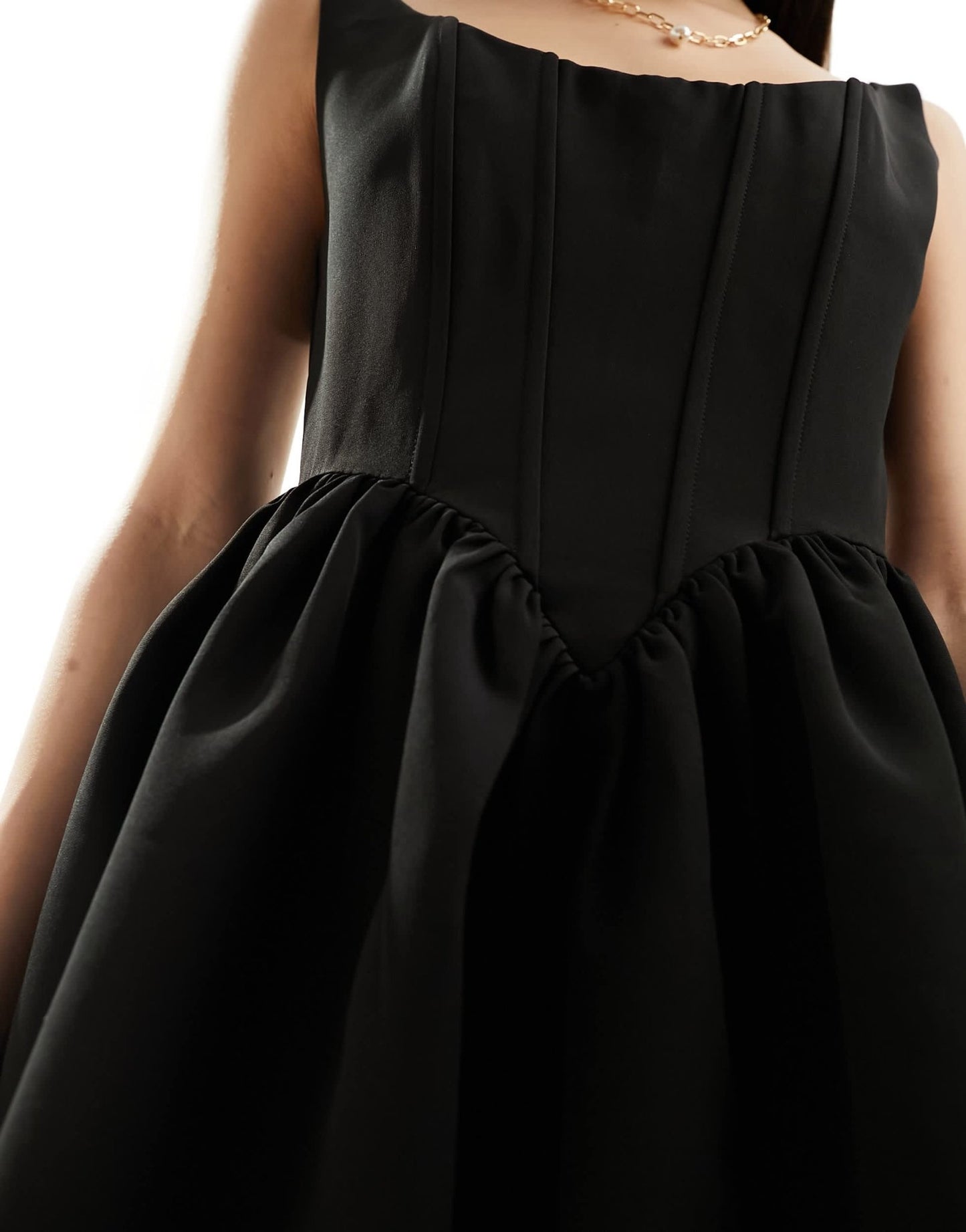 Heiress Beverly Hills premium crepe corset detail a line mini dress in black - ASOS Sample Sale