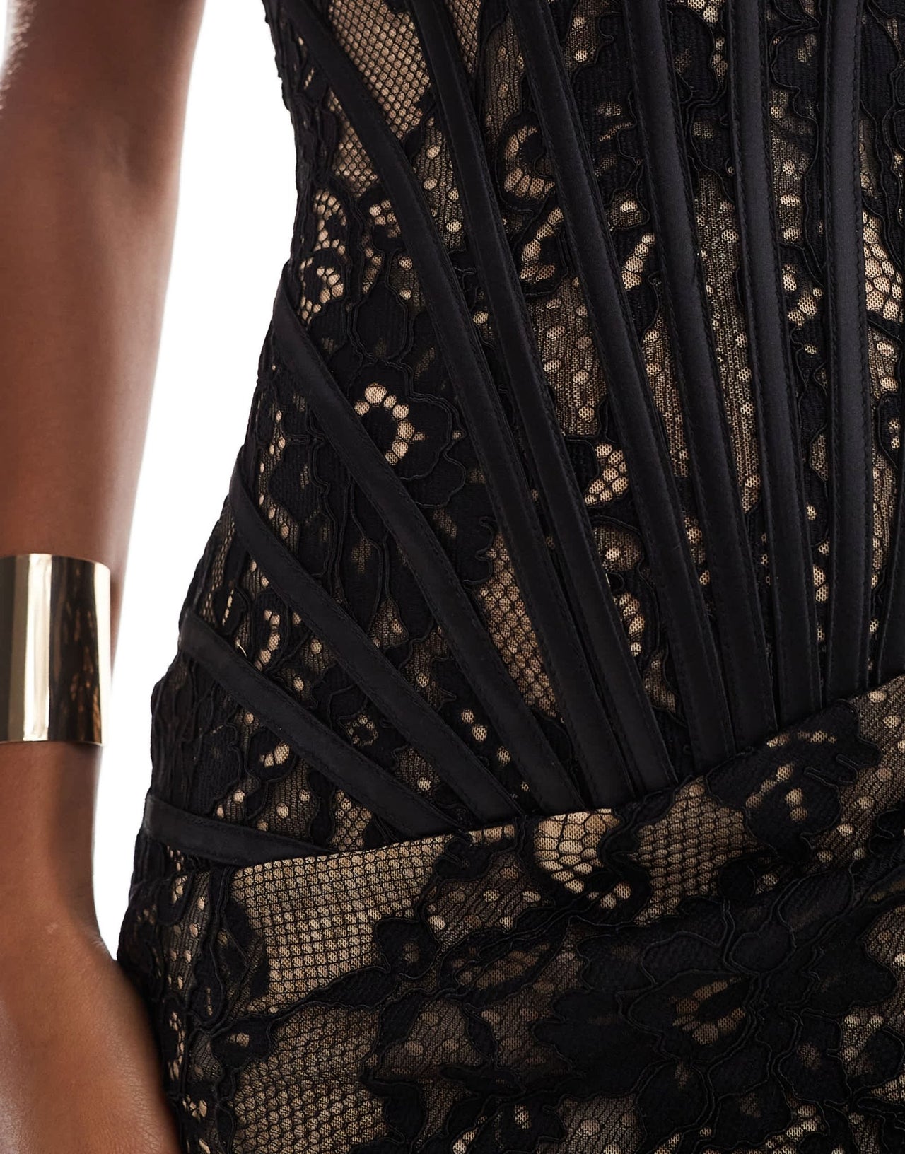 Heiress Beverly Hills premium exclusive lace bandeau corset thigh spli   ASOS Sample Sale