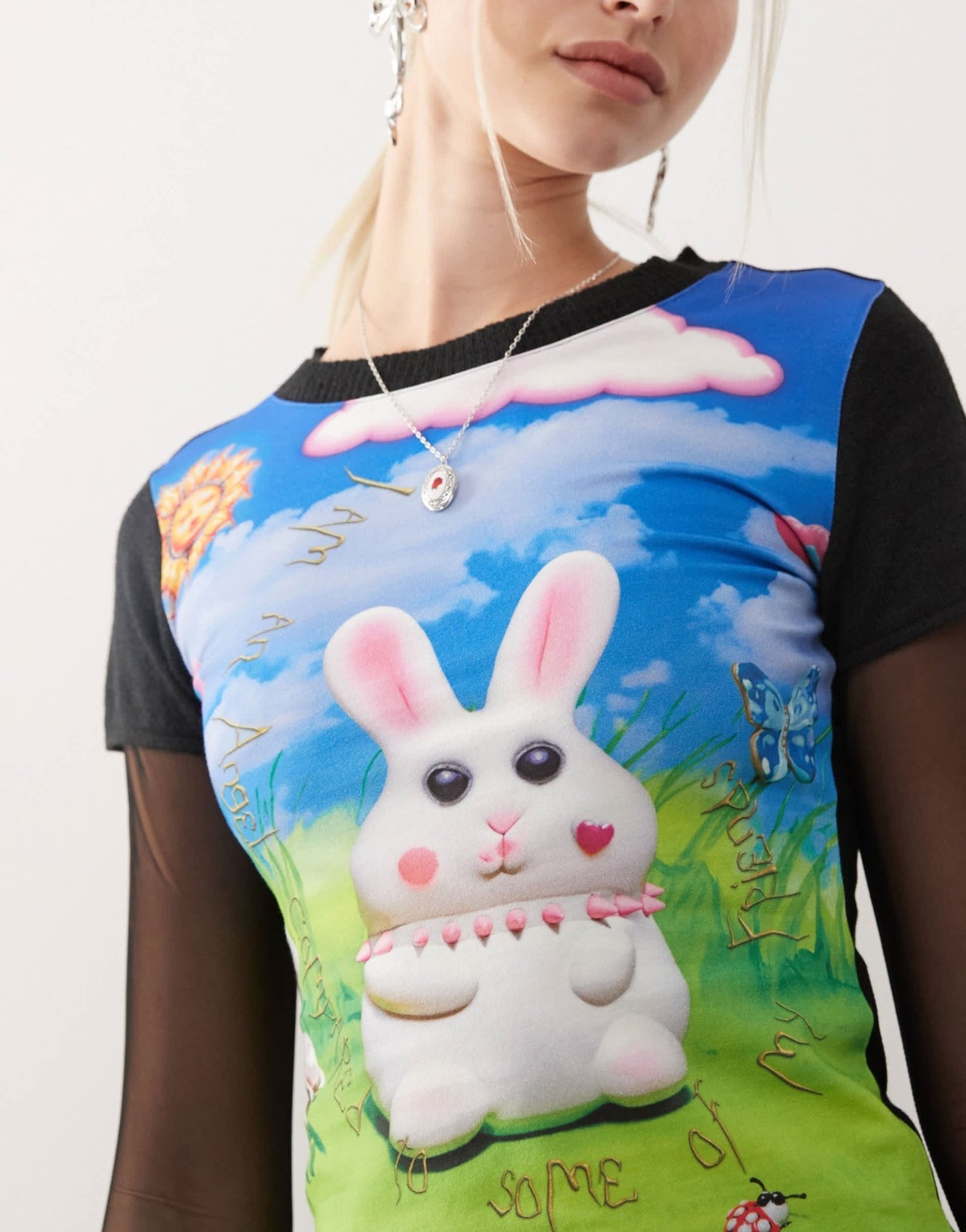 Heretic Nine bunny printed long sleeve t-shirt in multi - ASOS Sample Sale