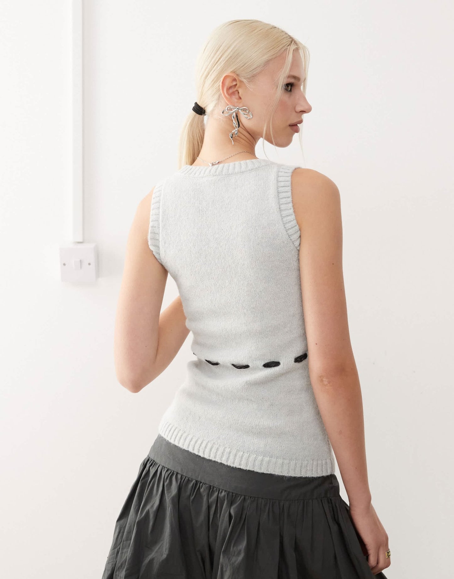 Heretic Nine faux brushed knit tank top in grey co - ord - ASOS Sample Sale