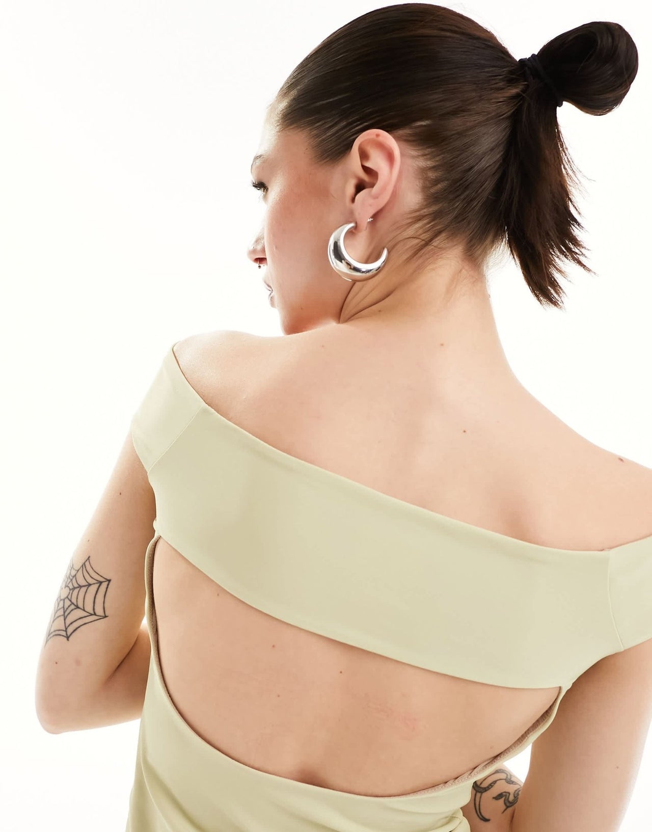 Heretic Nine off shoulder cut out slinky top - ASOS Sample Sale