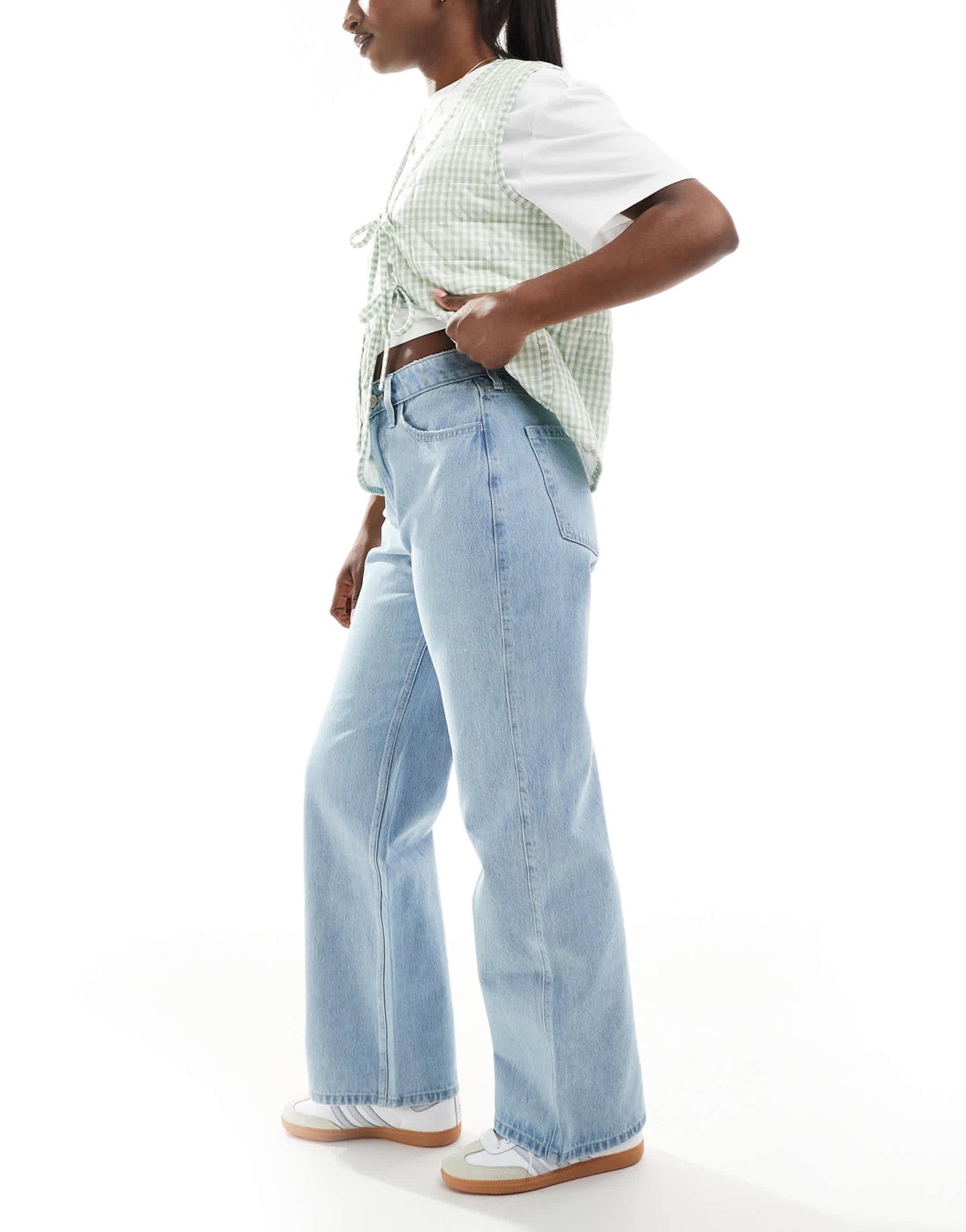 Hollister curve love high rise baggy jeans in light wash - ASOS Sample Sale