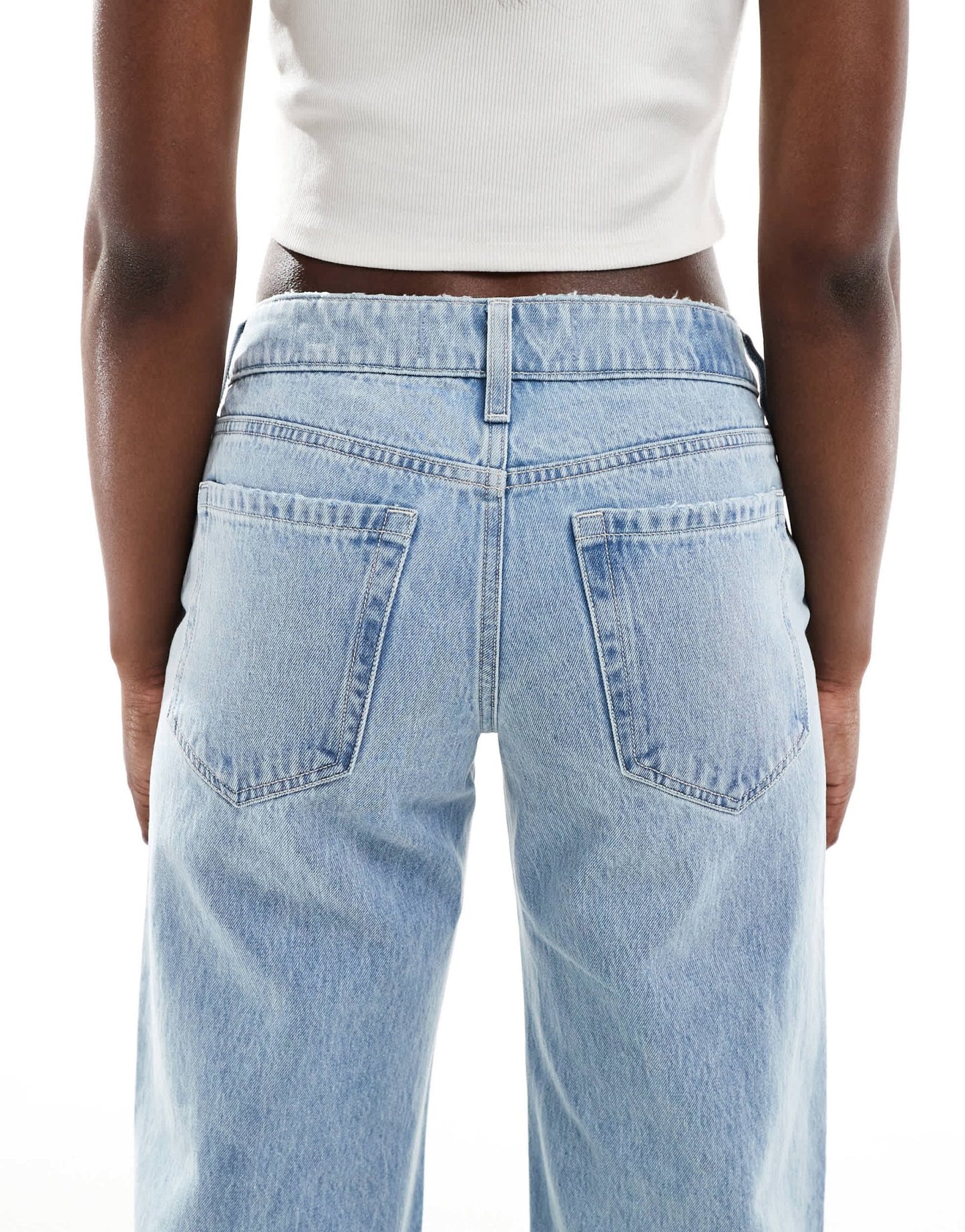 Hollister low rise baggy raw hem jeans in bleach - ASOS Sample Sale