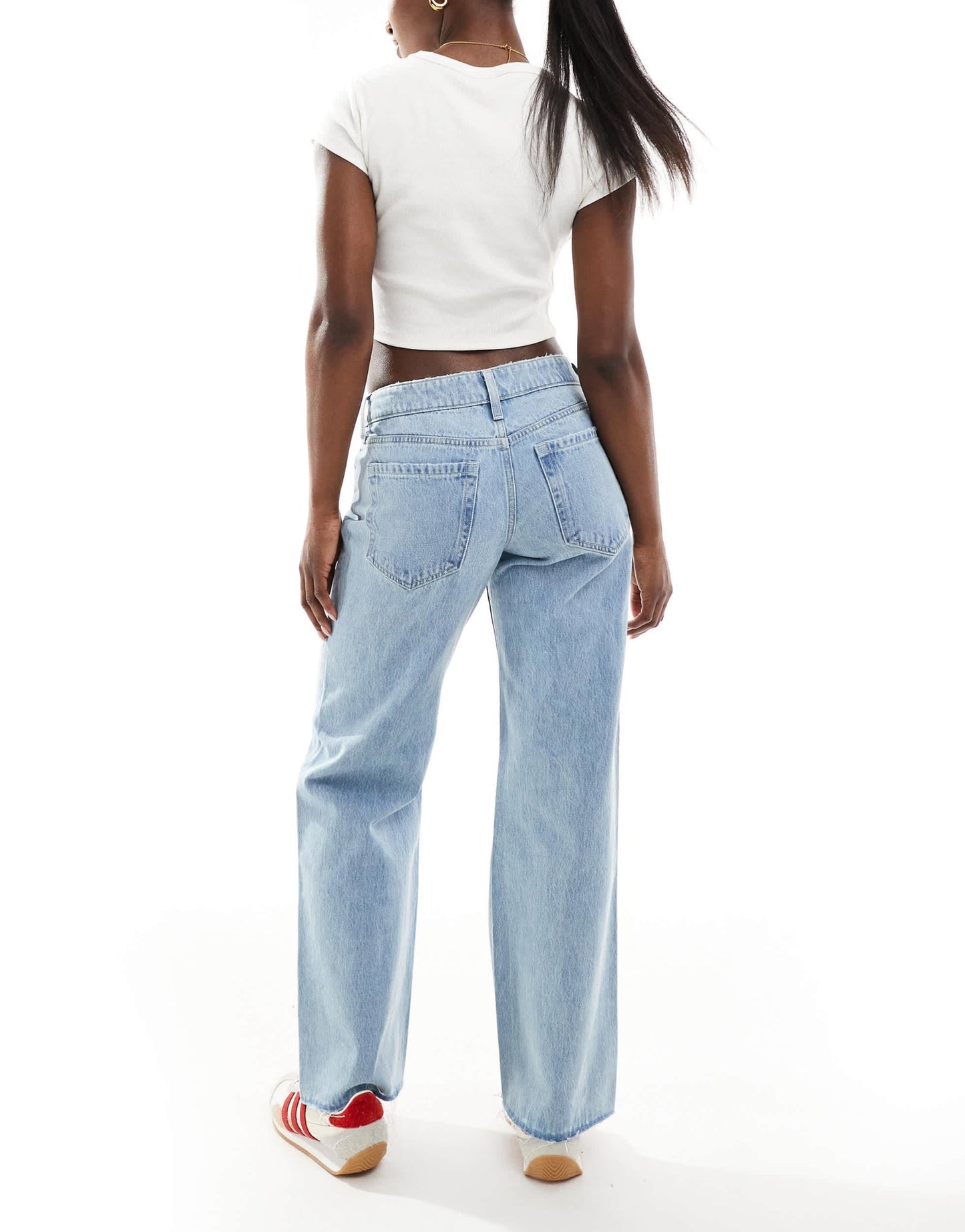 Hollister low rise baggy raw hem jeans in bleach - ASOS Sample Sale