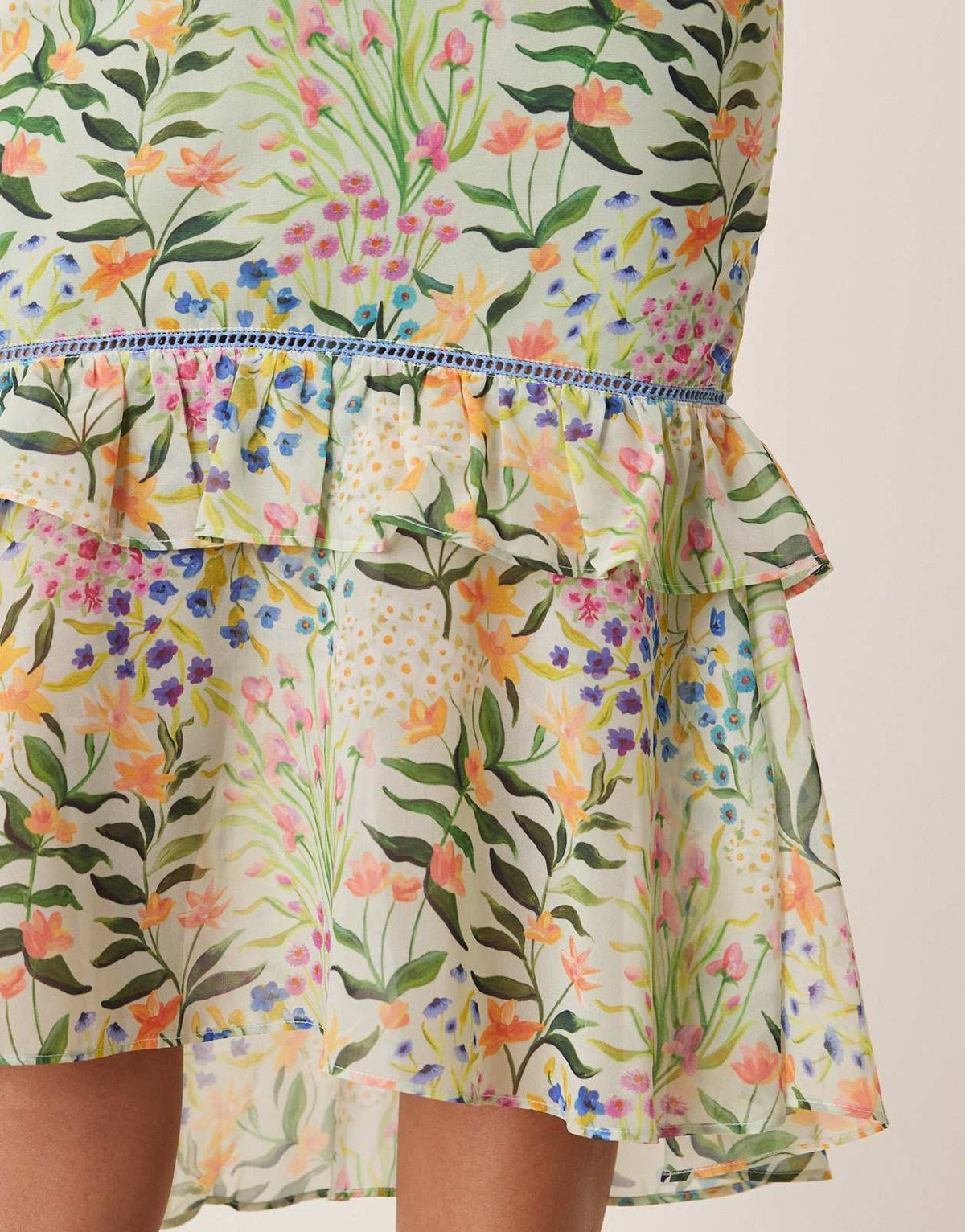 Hope & Ivy midi tea dress with peplum waist in green print - ASOS Sample Sale