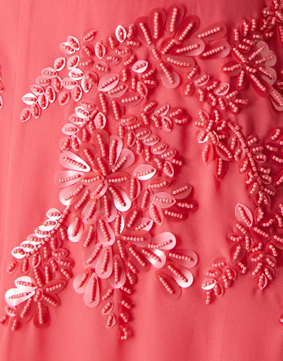 Hope & Ivy plunge front embellished maxi dress in coral - ASOS Sample Sale
