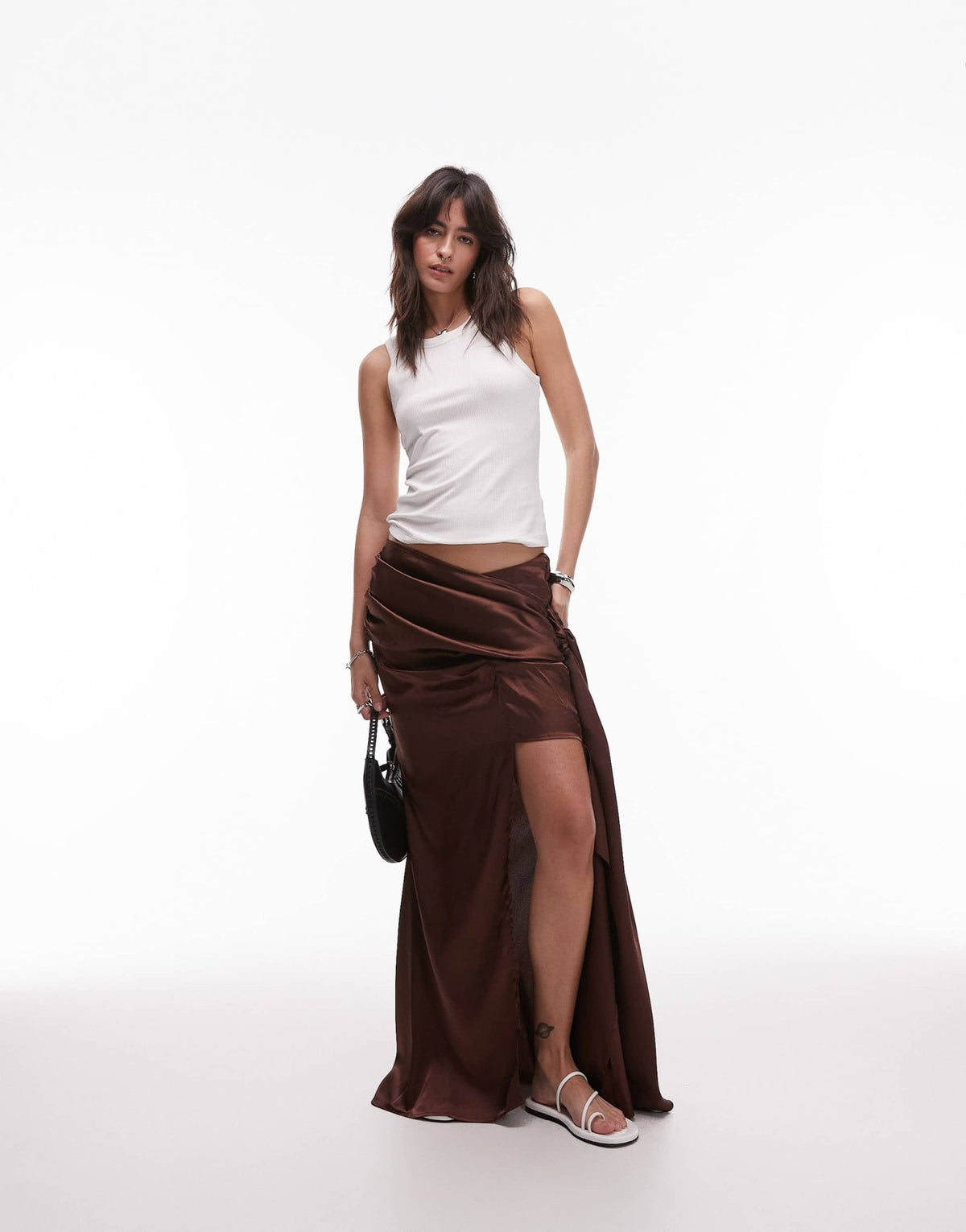 House of Sunny cascade floaty skirt in brown - ASOS Sample Sale
