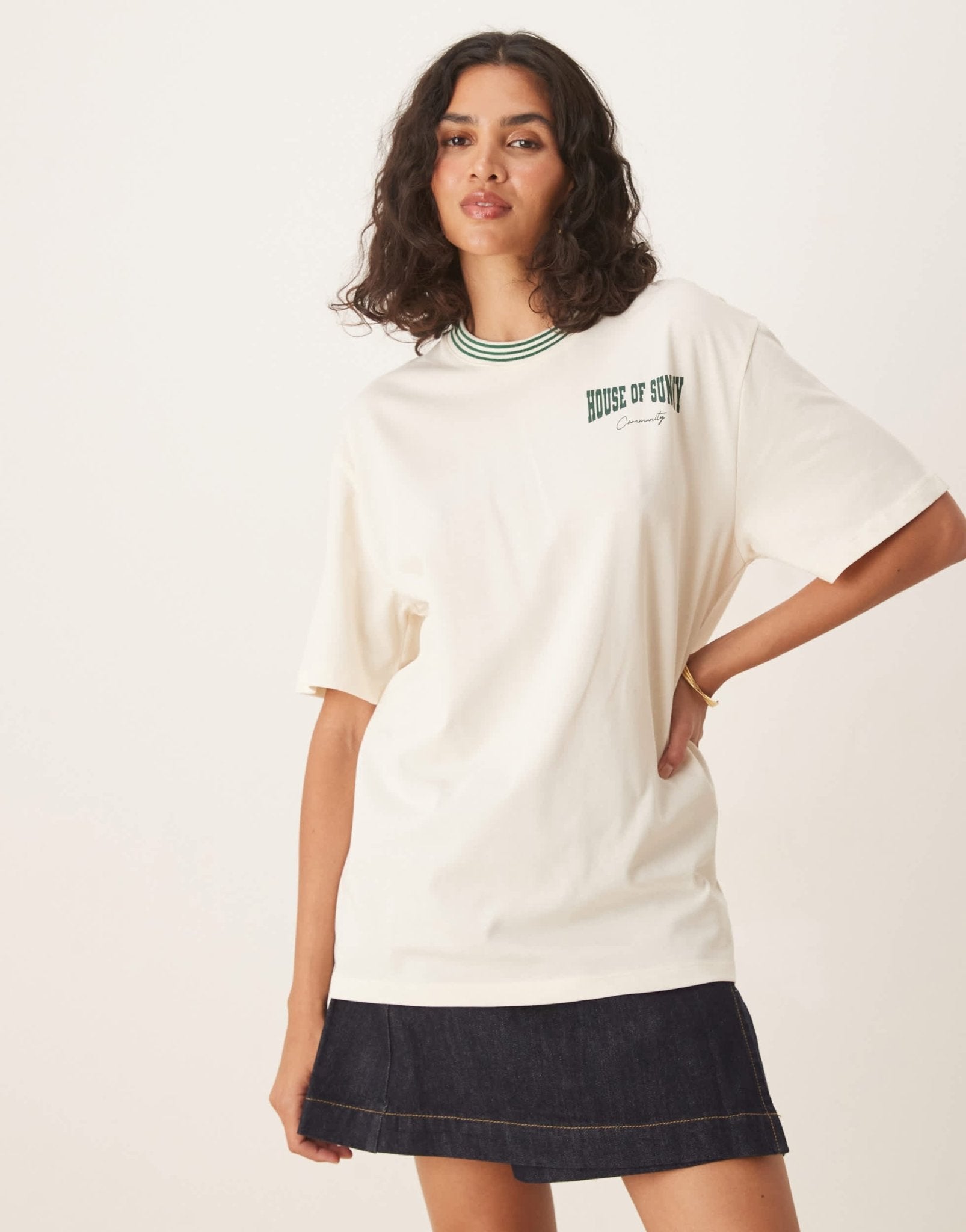 House of Sunny community oversized t-shirt in off-white - ASOS Sample Sale