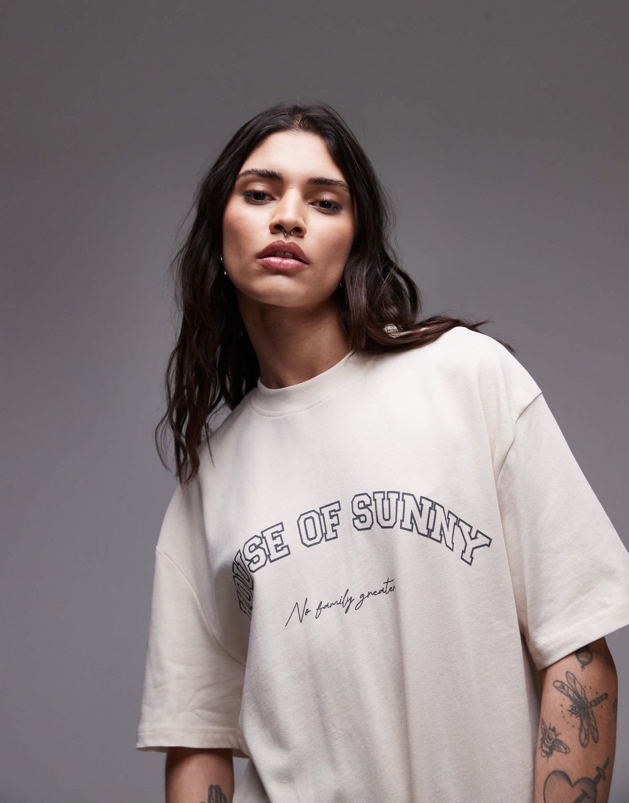 House of Sunny the family oversized t-shirt in marble - ASOS Sample Sale