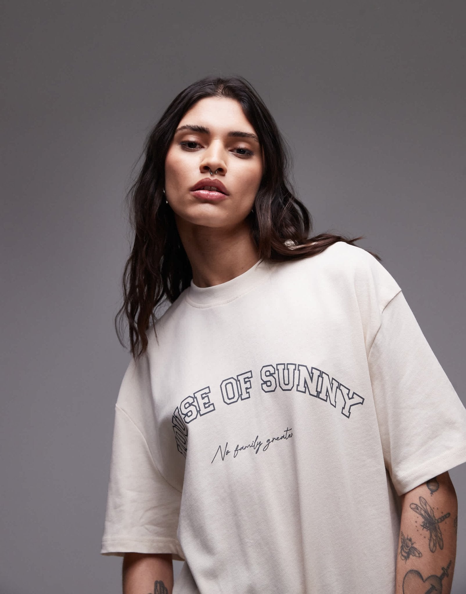 House of Sunny the family oversized t-shirt in marble - ASOS Sample Sale