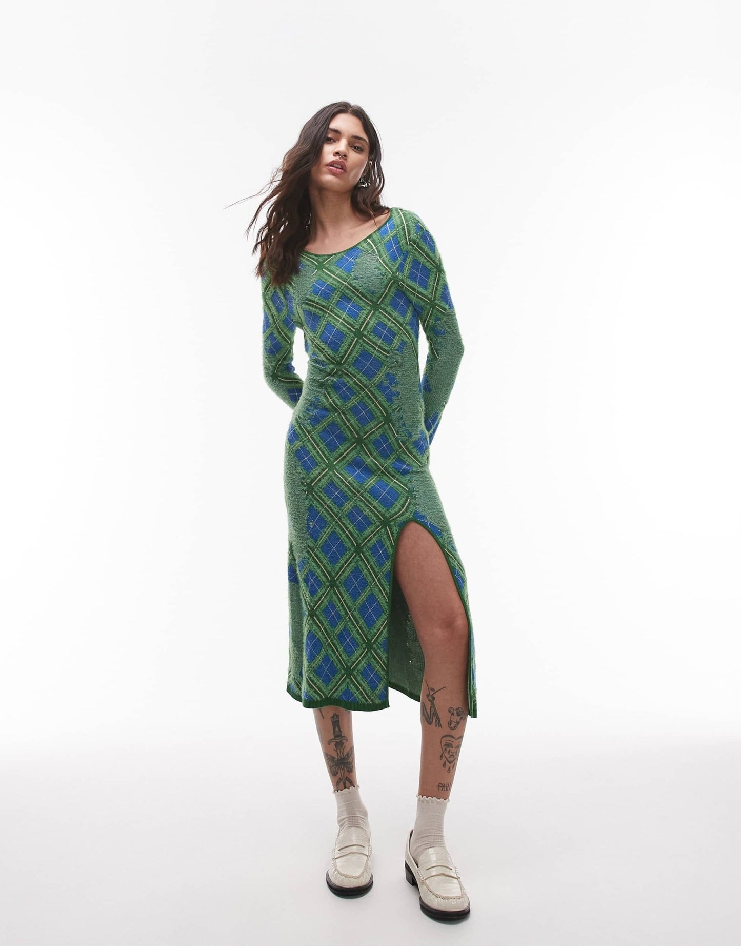 House of Sunny the victoria knitted long sleeve dress in multi - ASOS Sample Sale