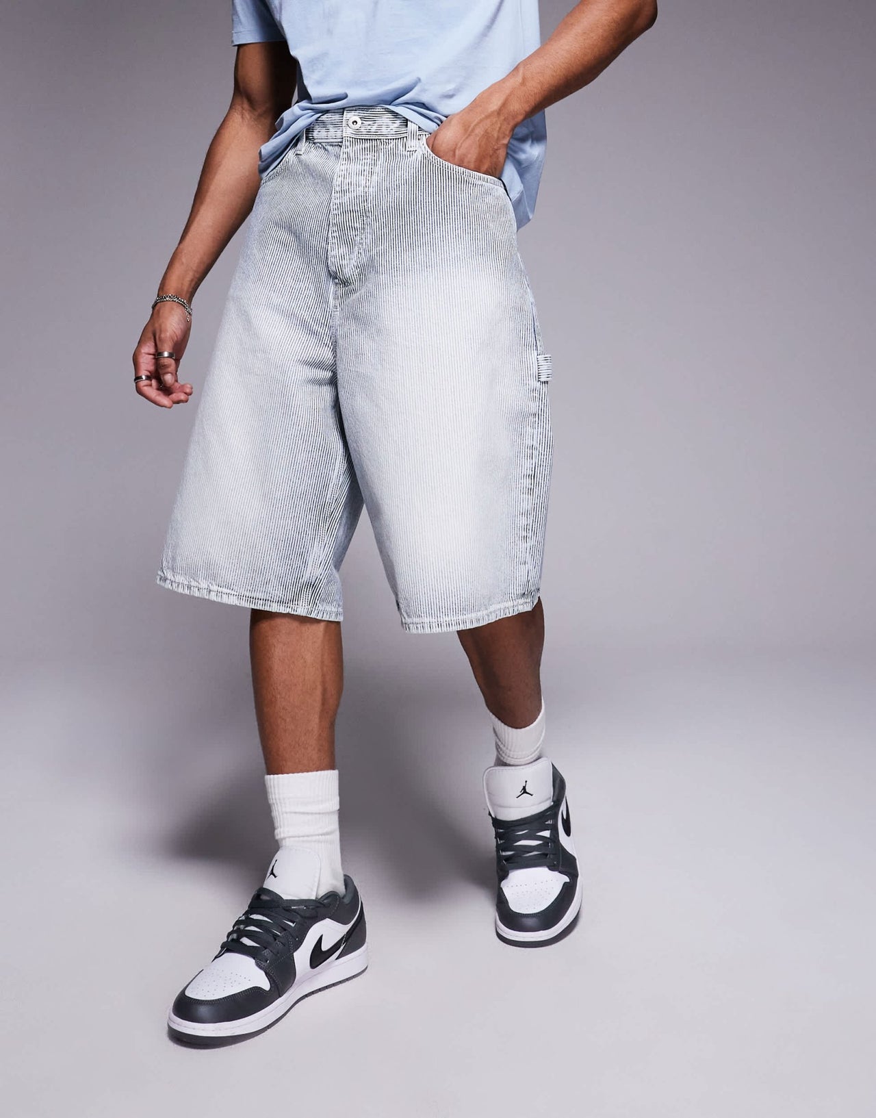 Hugo Blue Aman baggy fit shorts in light blue - ASOS Sample Sale