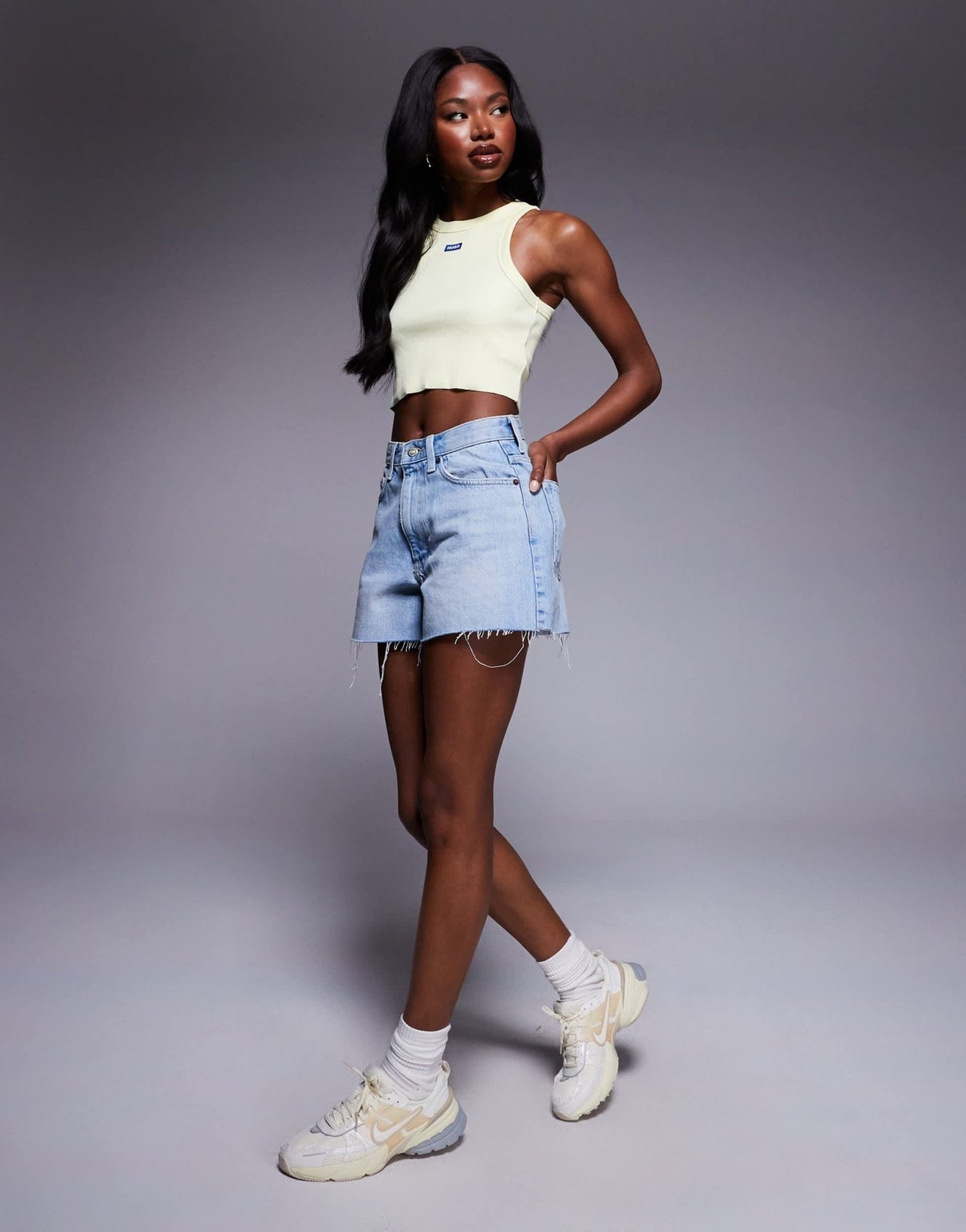 Hugo Blue baby tank in yellow - ASOS Sample Sale