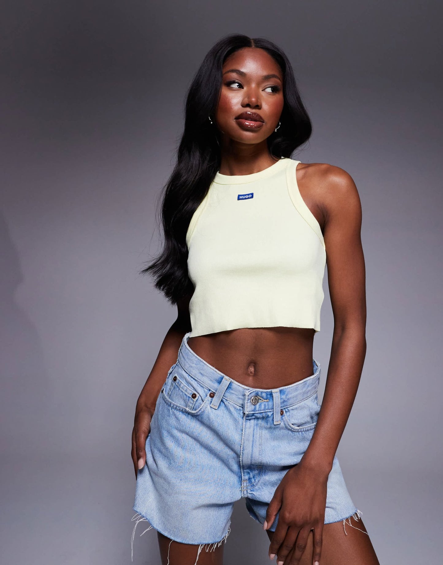Hugo Blue baby tank in yellow - ASOS Sample Sale