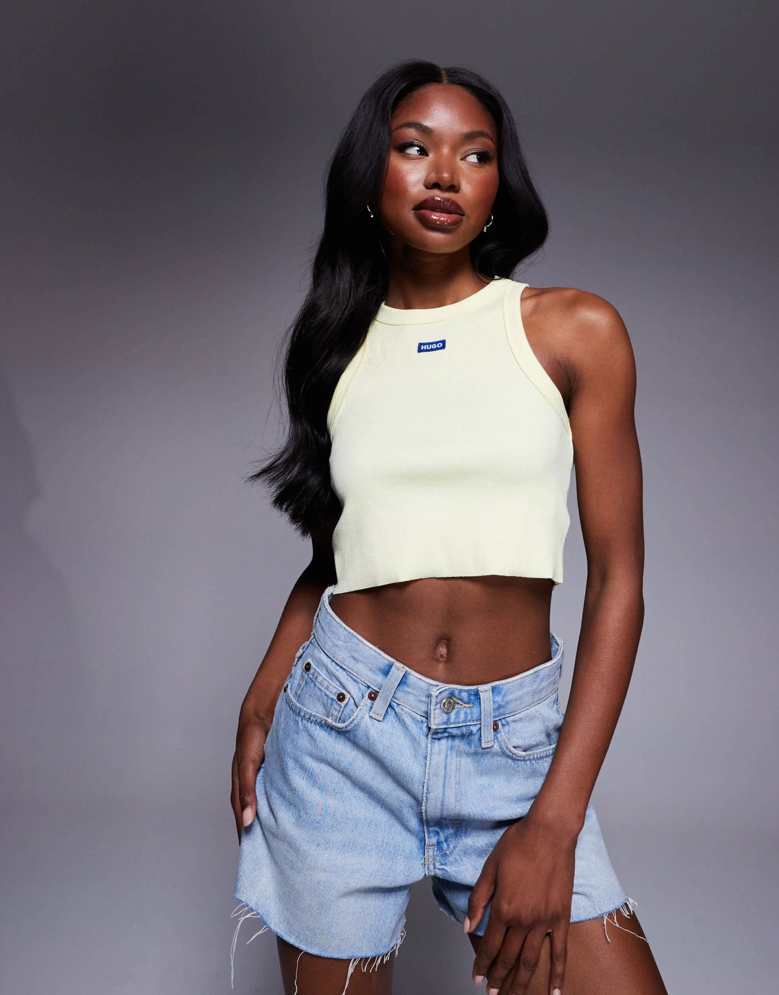 Hugo Blue baby tank in yellow - ASOS Sample Sale