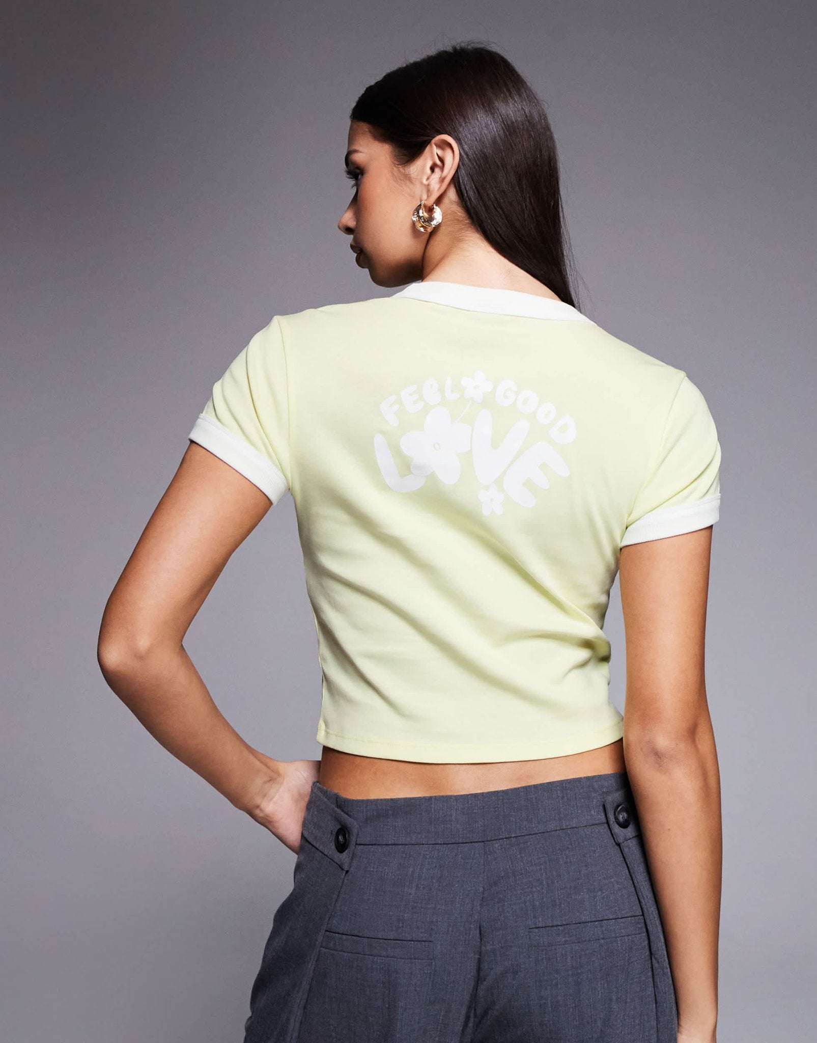 Hugo Blue logo baby ringer t-shirt in yellow - ASOS Sample Sale