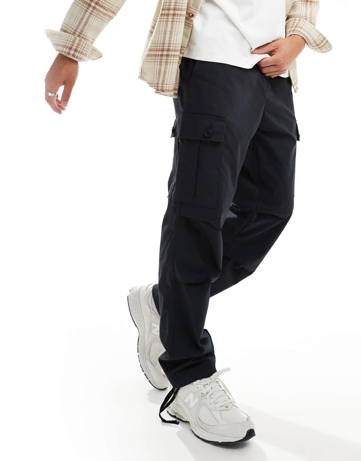 HUGO Red garlo cargo trousers in black - ASOS Sample Sale